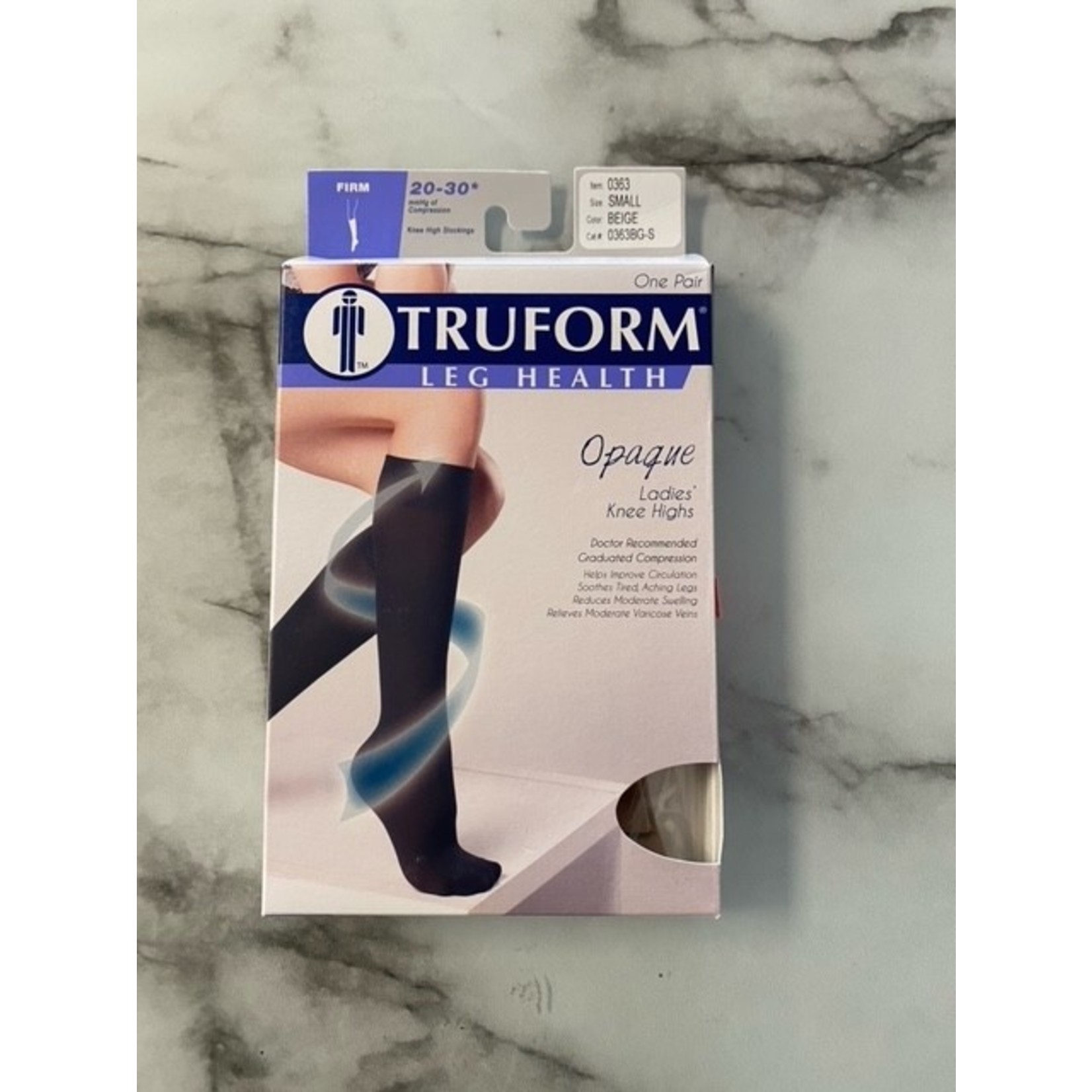 TRUFORM LADIES OPAQUE KNEE HIGH STOCKINGS CLOSED TOE  20-30 FIRM