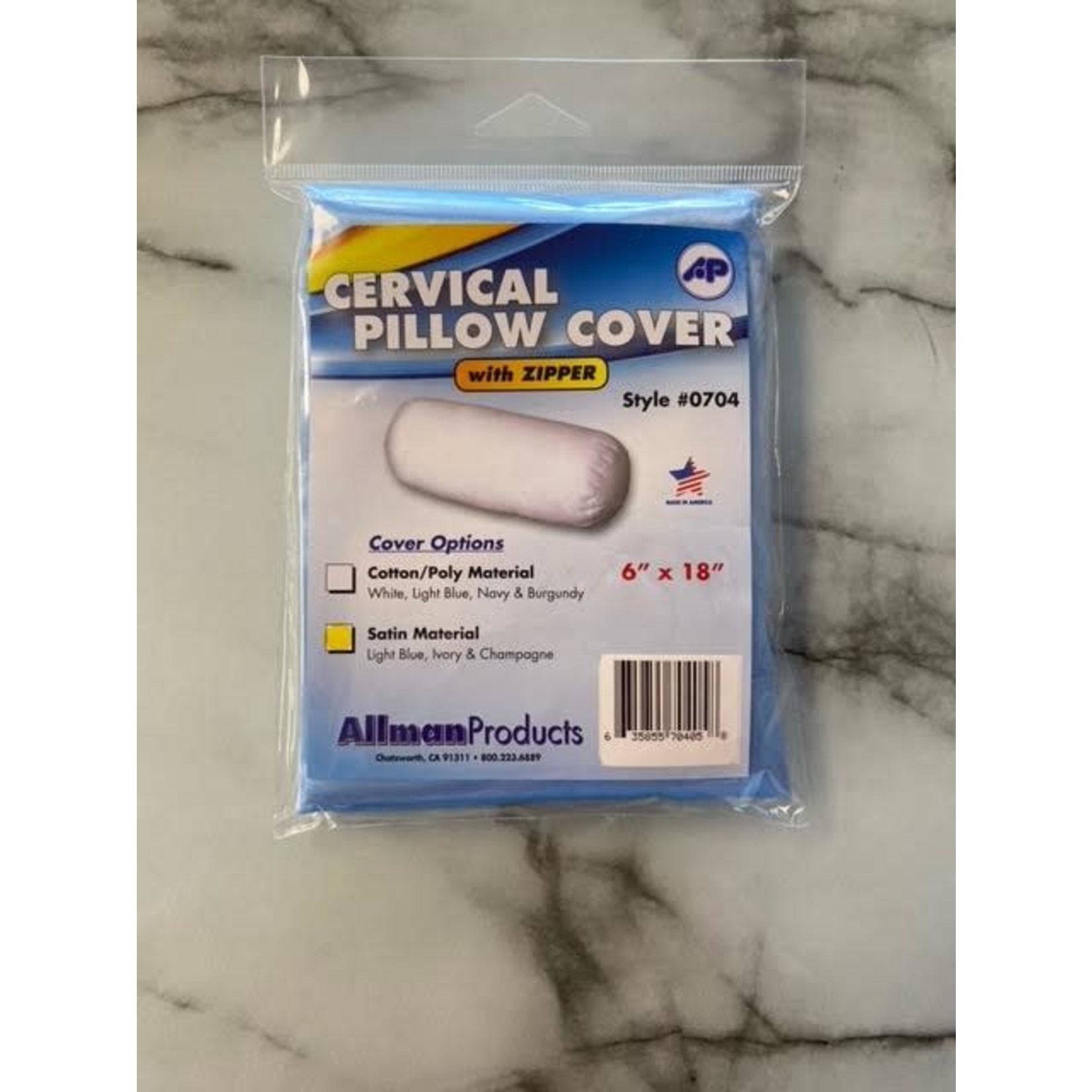 ALLMAN Cervical Pillow Cover - Light Blue Satin