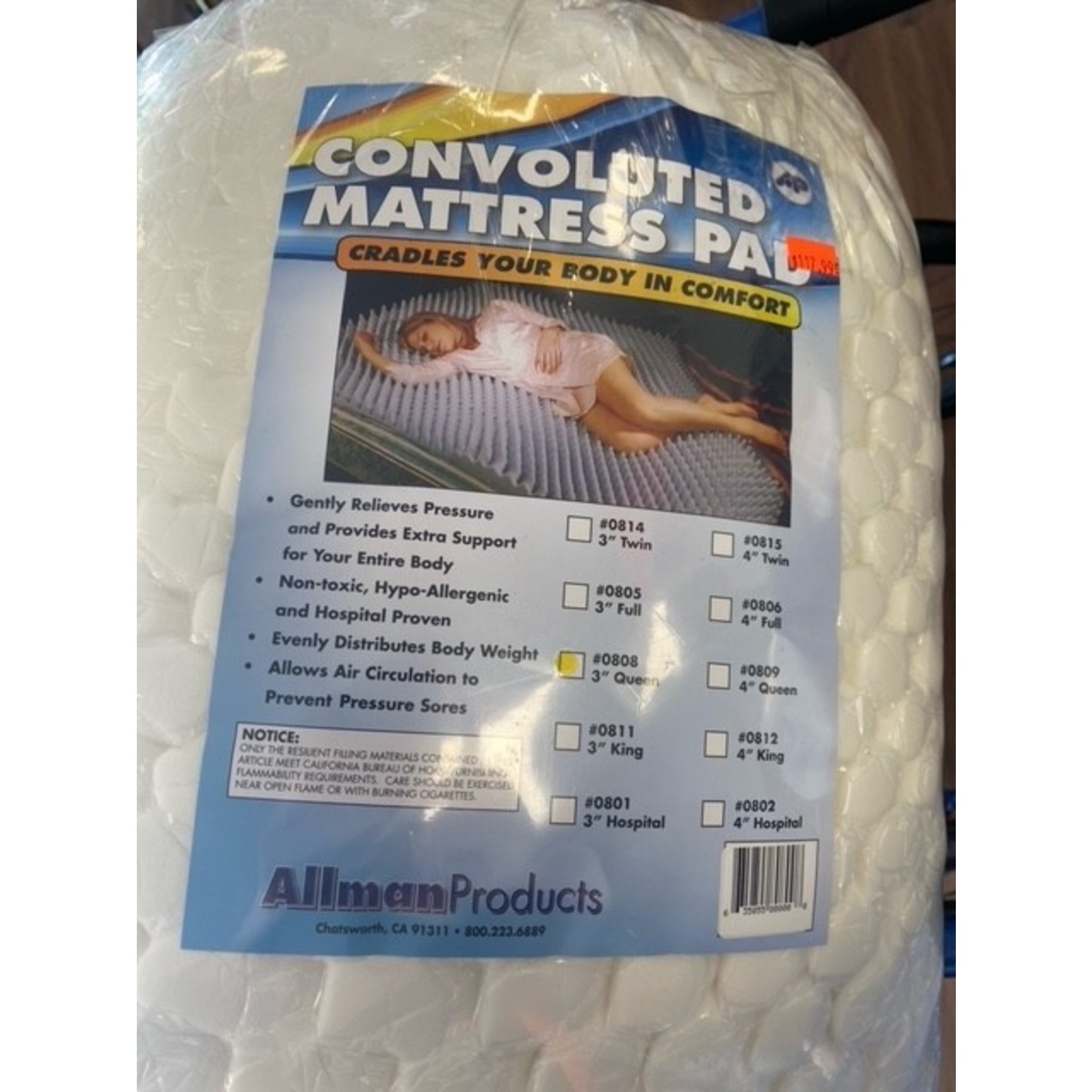 ALLMAN Eggcrate Convoluted Mattress Pads