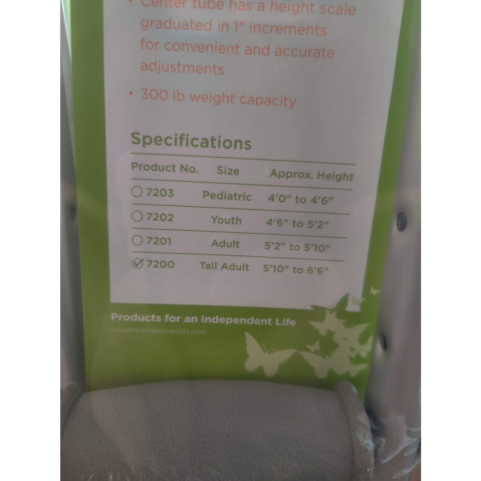 NOVA Adjustable Aluminum Crutches