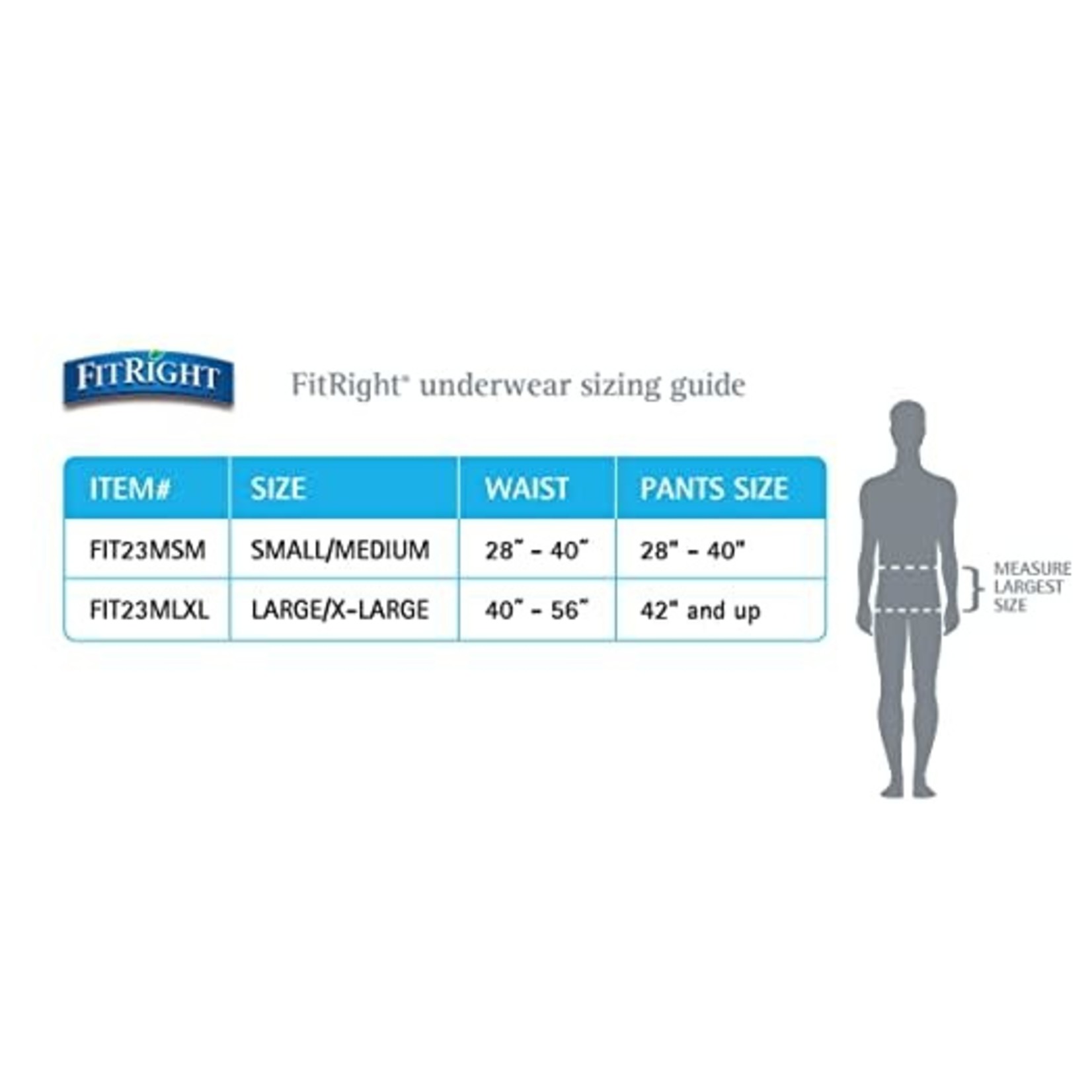  FitRight Incontinence Underwear for Men, Disposable