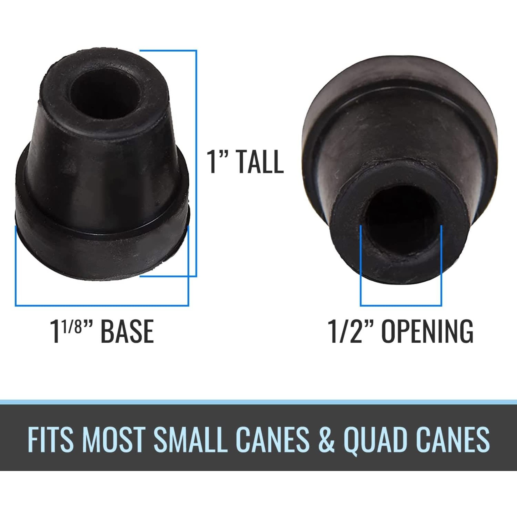 5/8" Shaft Large Base Quad Cane Tips (4pk)