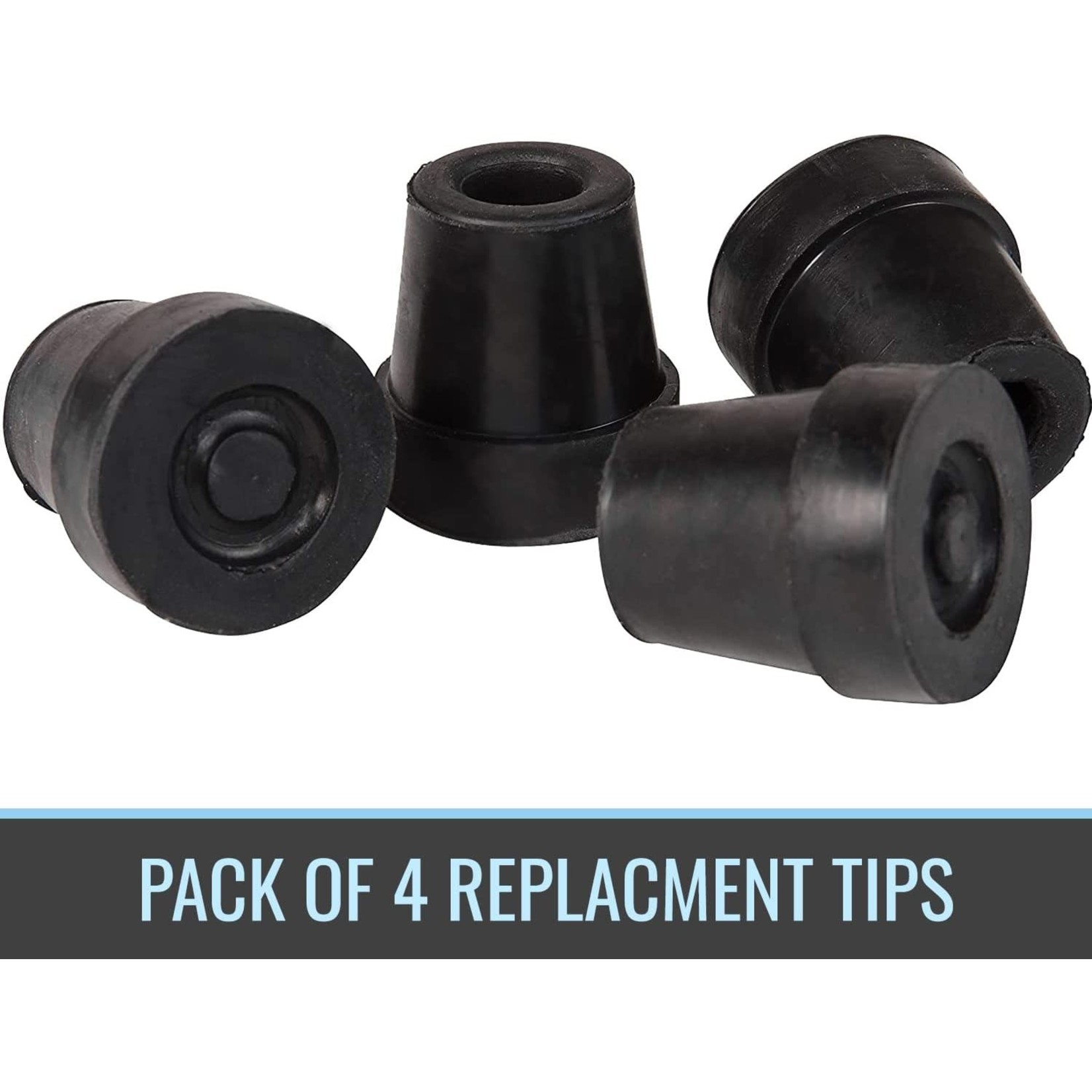 5/8" Shaft Large Base Quad Cane Tips (4pk)