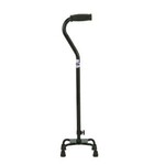 QUAD CANE SMALL BASE WITH OFFSET, BLACK