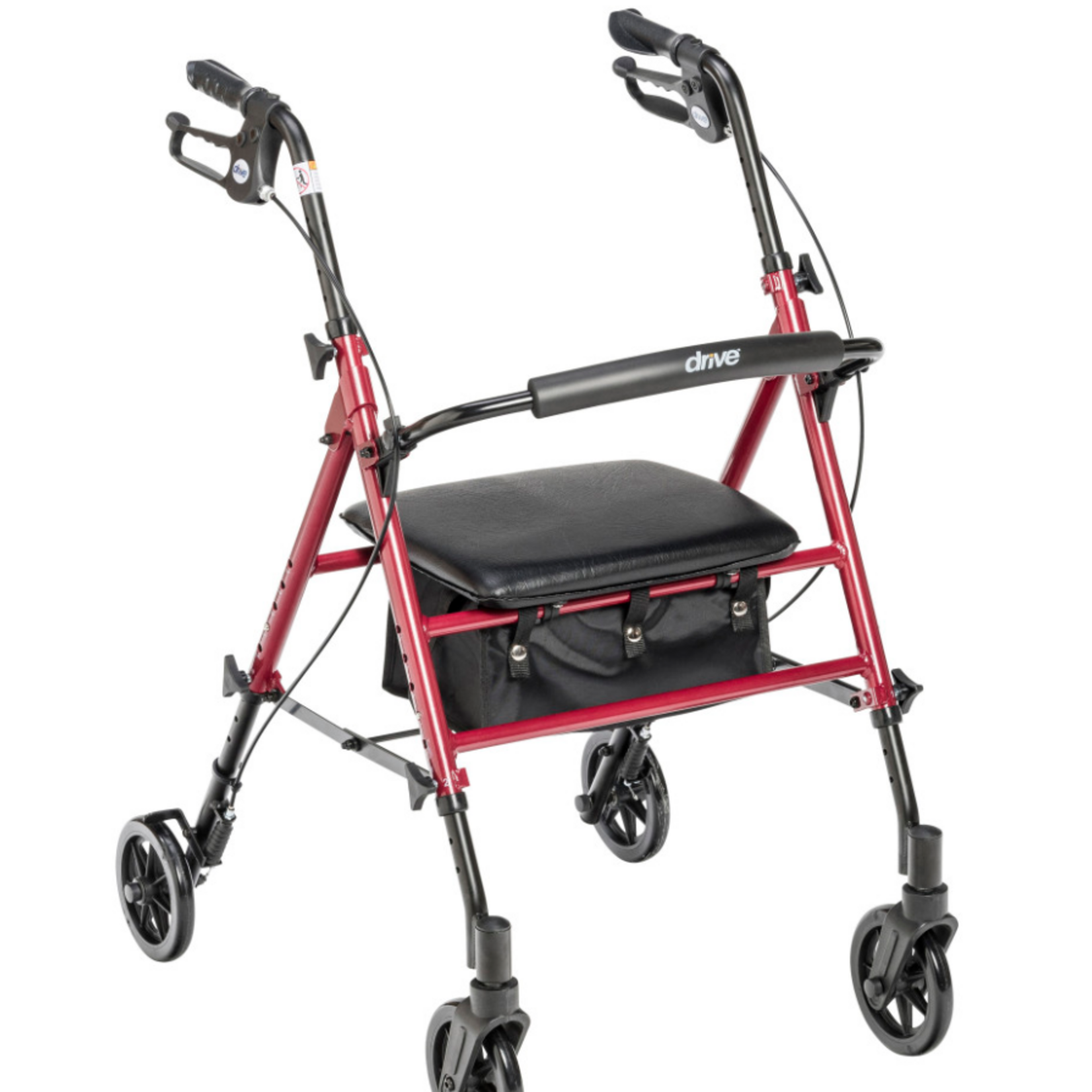 Drive Height Adjustable Rollator Red