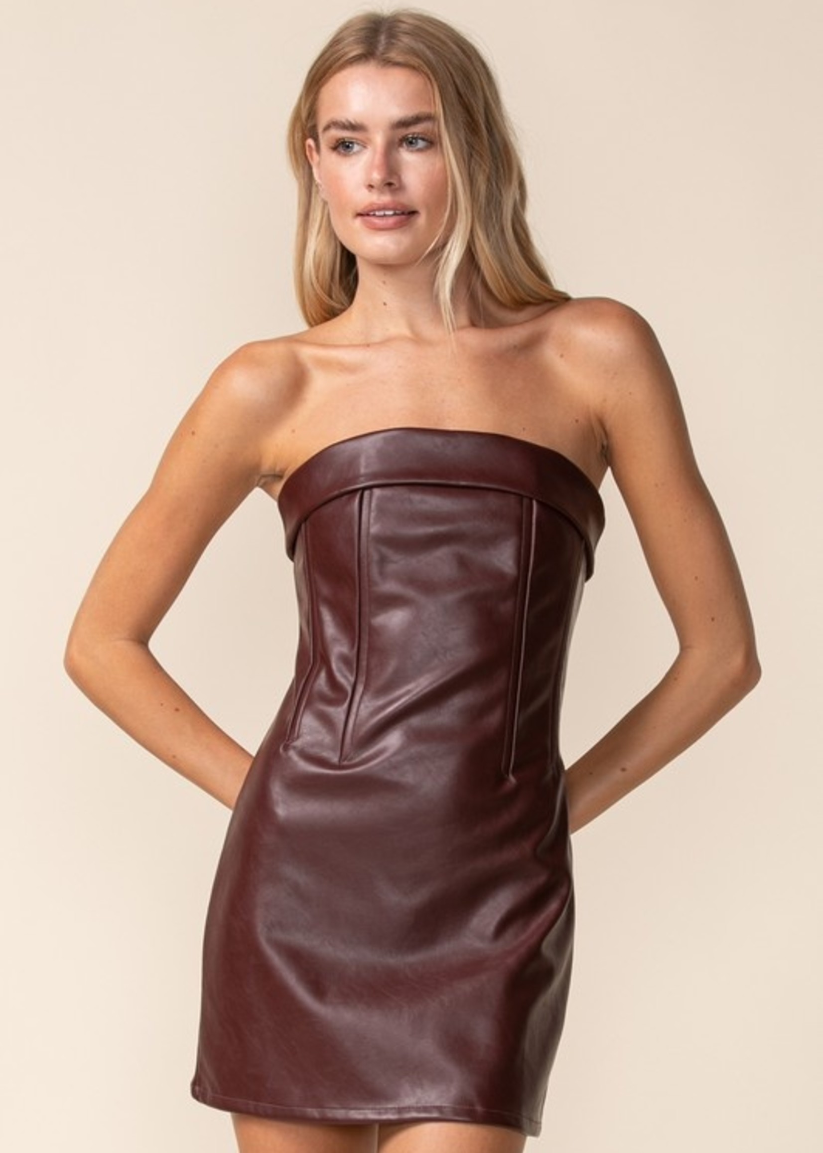 leather strapless