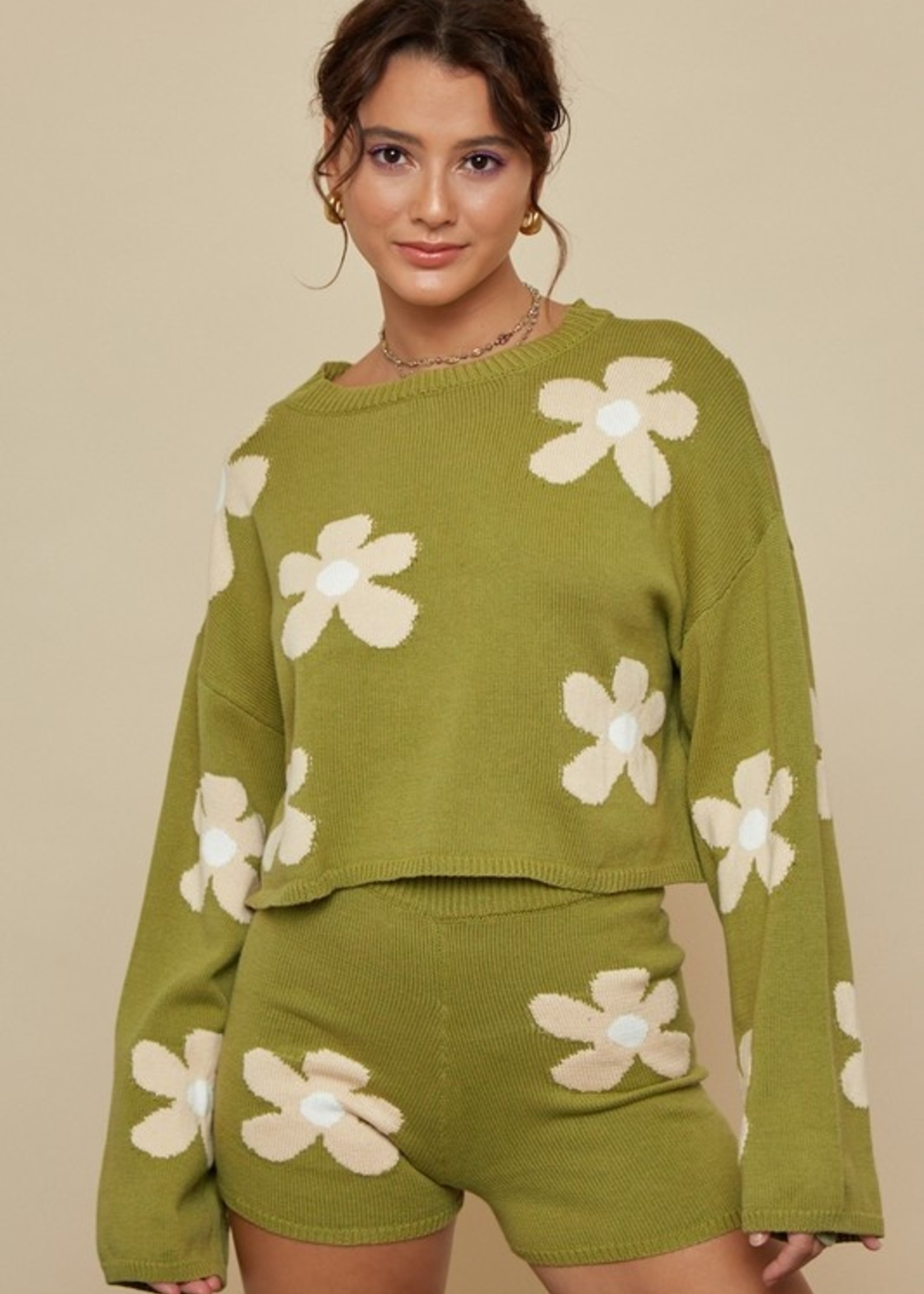 Retro Flower Sweater