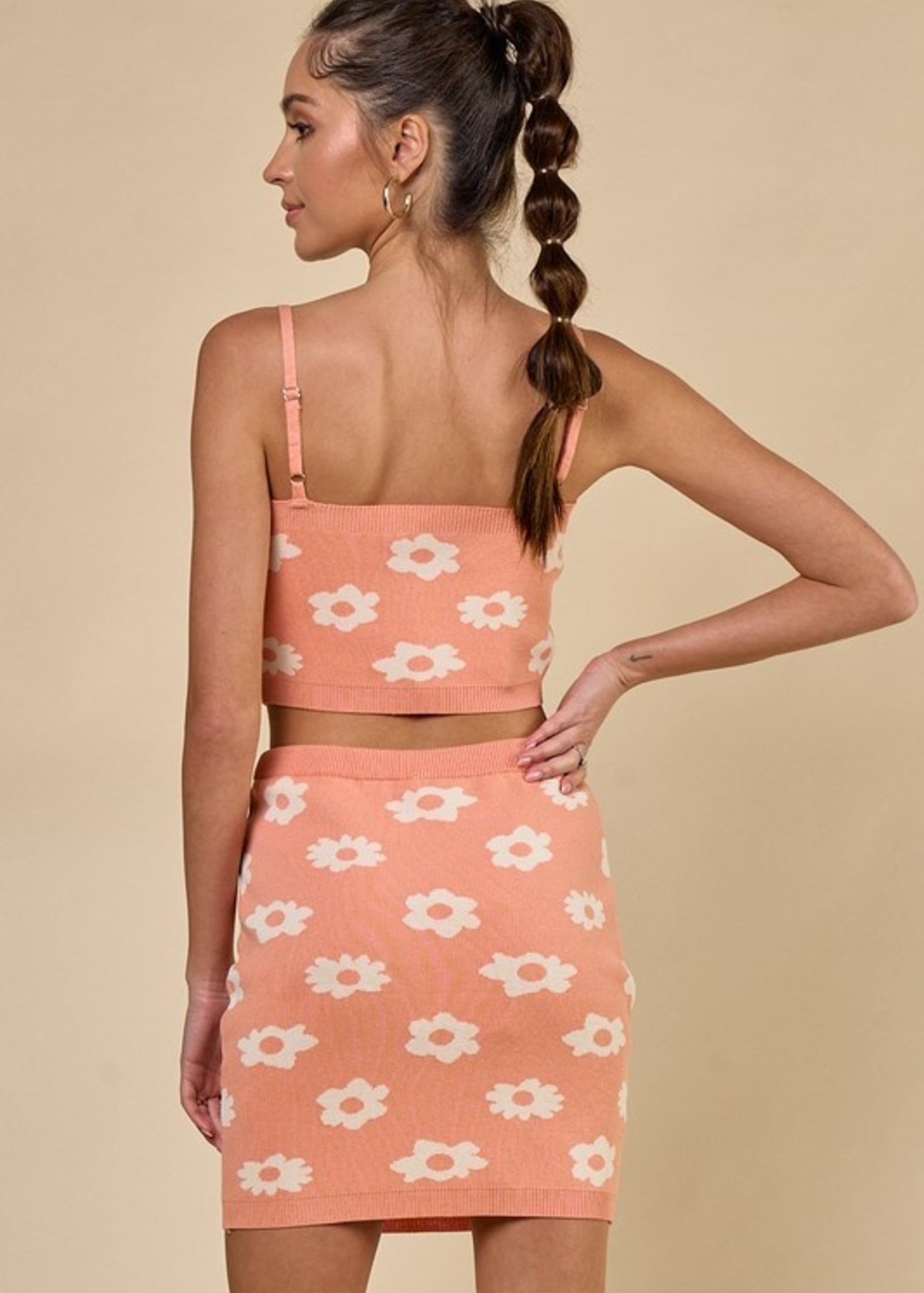Knit Flowerl Skirt