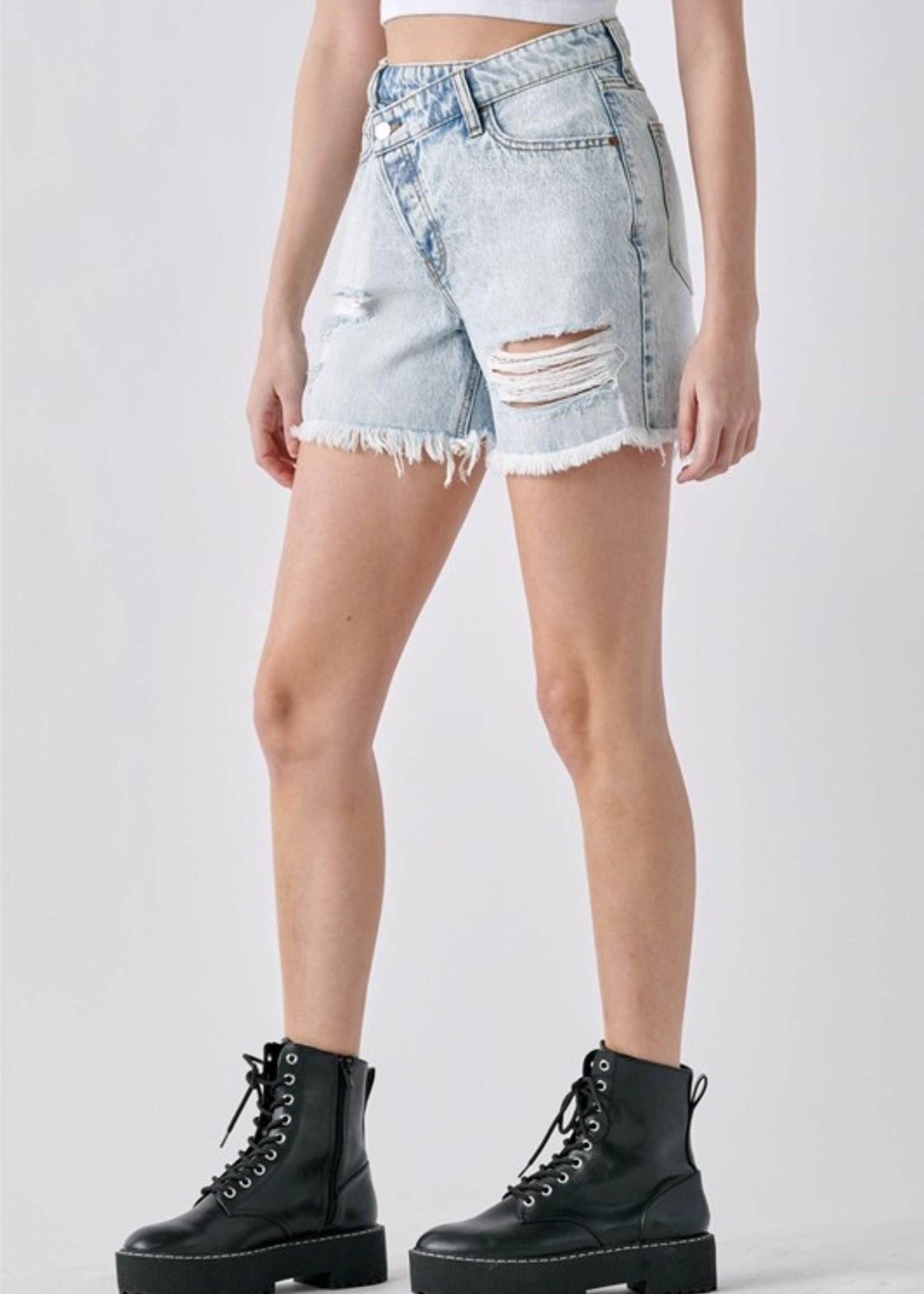 Crossover Mom Denim Shorts