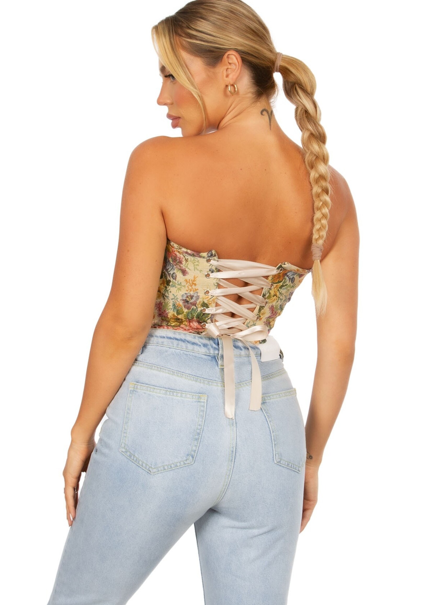 Blaire Strapless Tapestry Corset Top • Shop American Threads