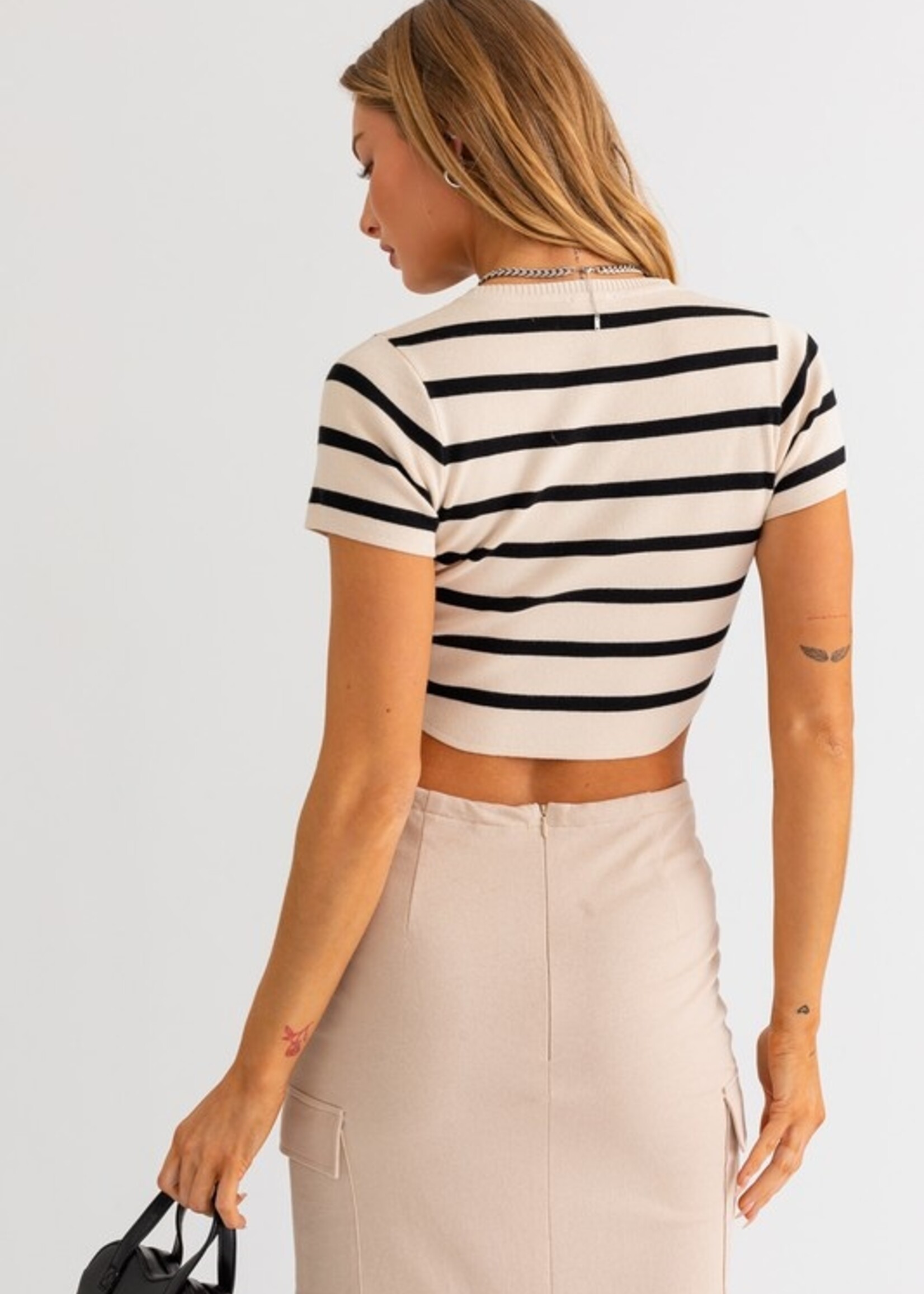 Cropped Stripe Shirt