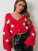 3D Rose Knitted Cardigan