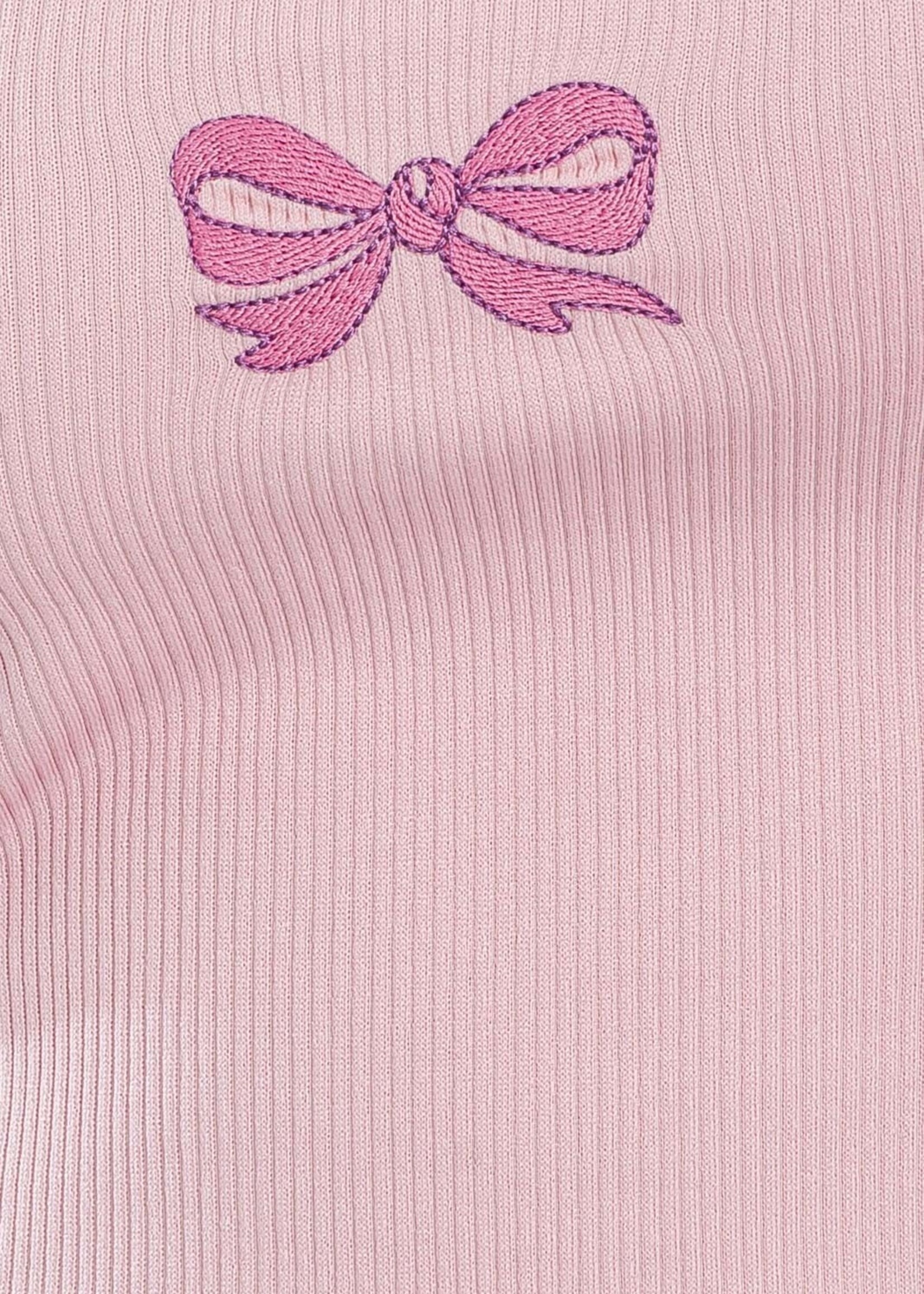 Embroidery Bow Tank Top