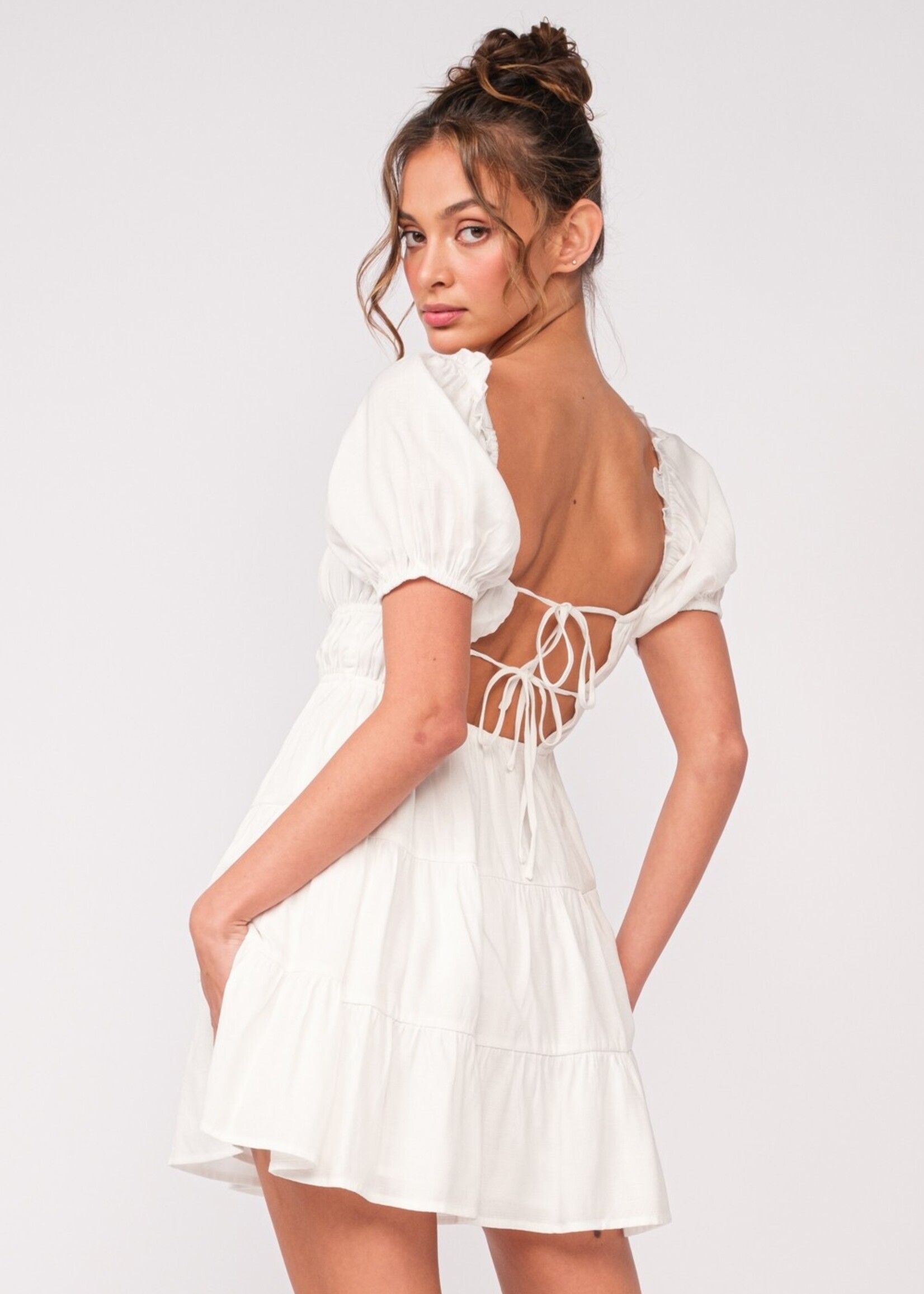 Open Back Tiered Tied Dress