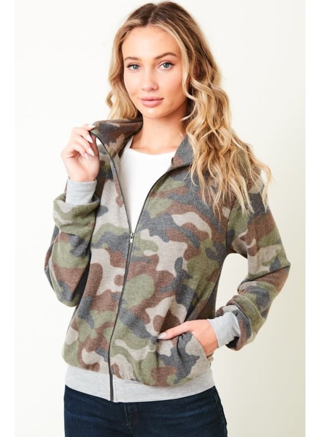 The Salute Extra Soft Camo Zip Up 