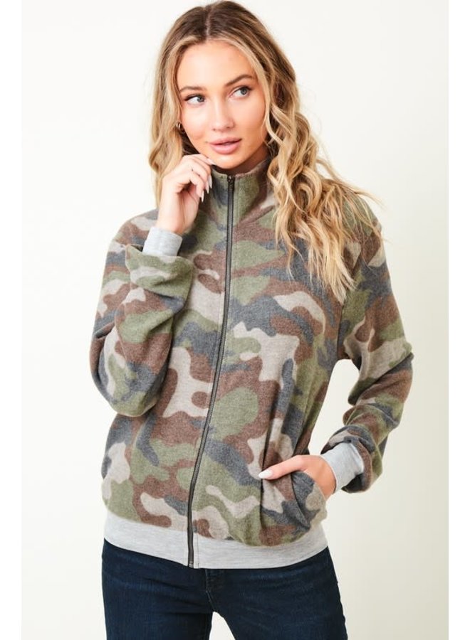 The Salute Extra Soft Camo Zip Up 