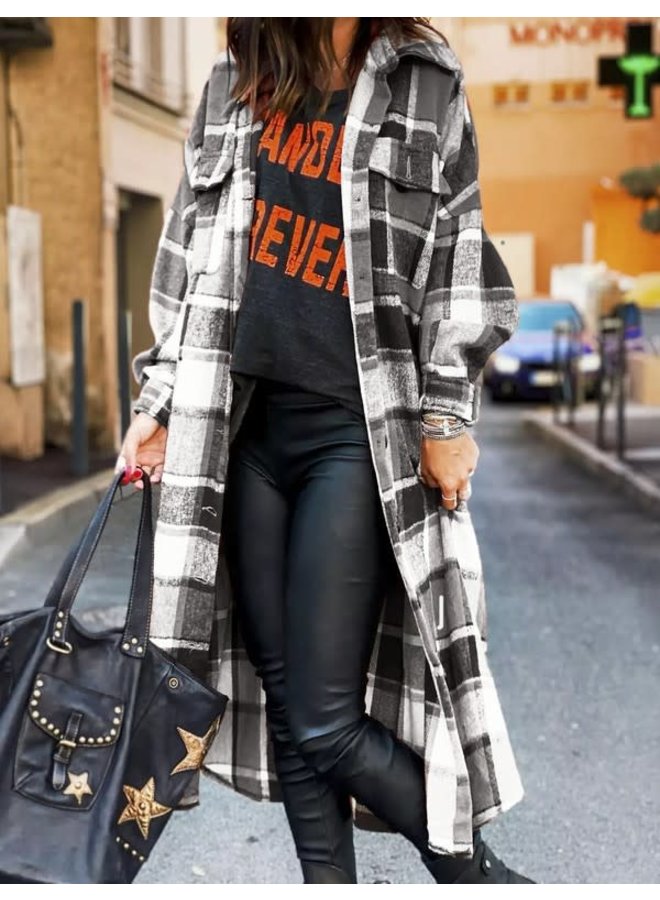Longline Flannel Shacket - BarnKat Clothing
