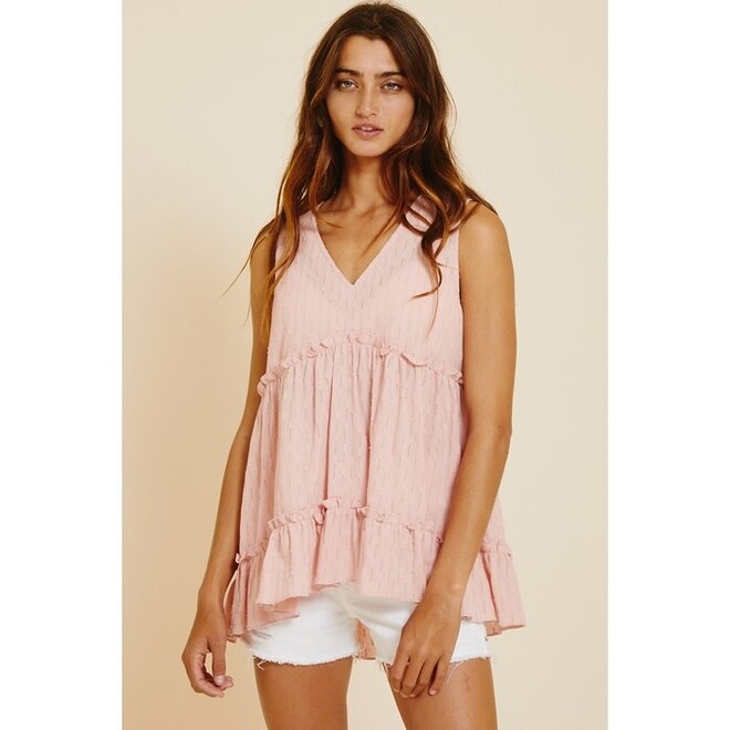 The Bella Rosa Tiered Ruffle V-Neck Top