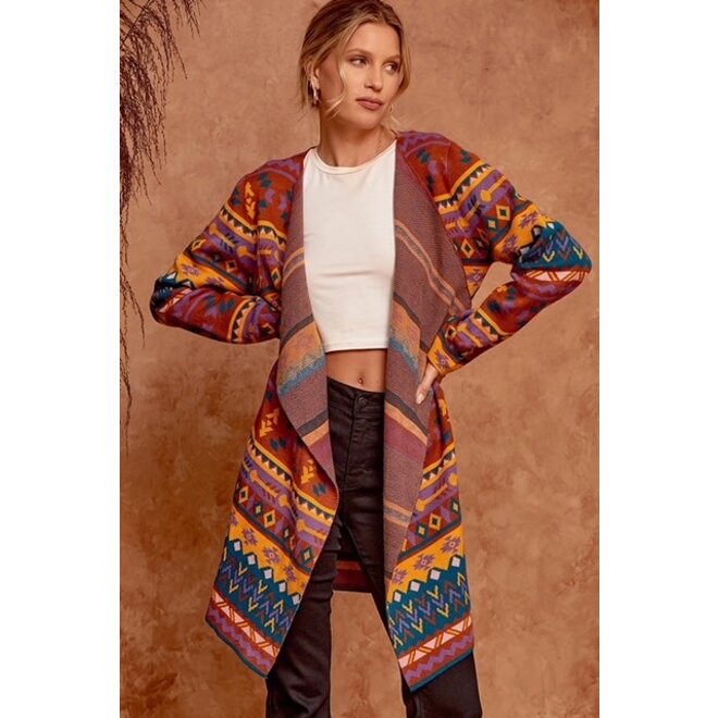 The Bella Tarwin Aztec Cardigan - BarnKat Clothing