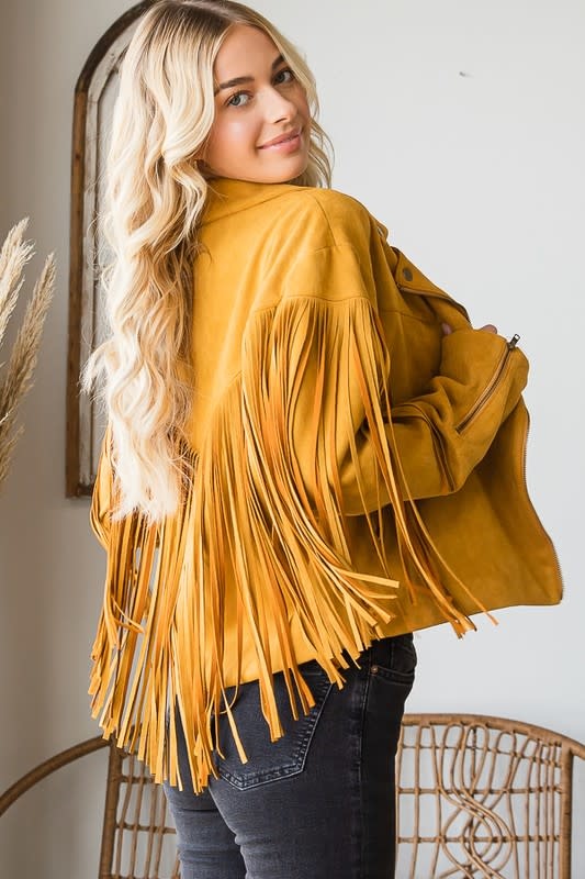 Yellow fringe hotsell jacket