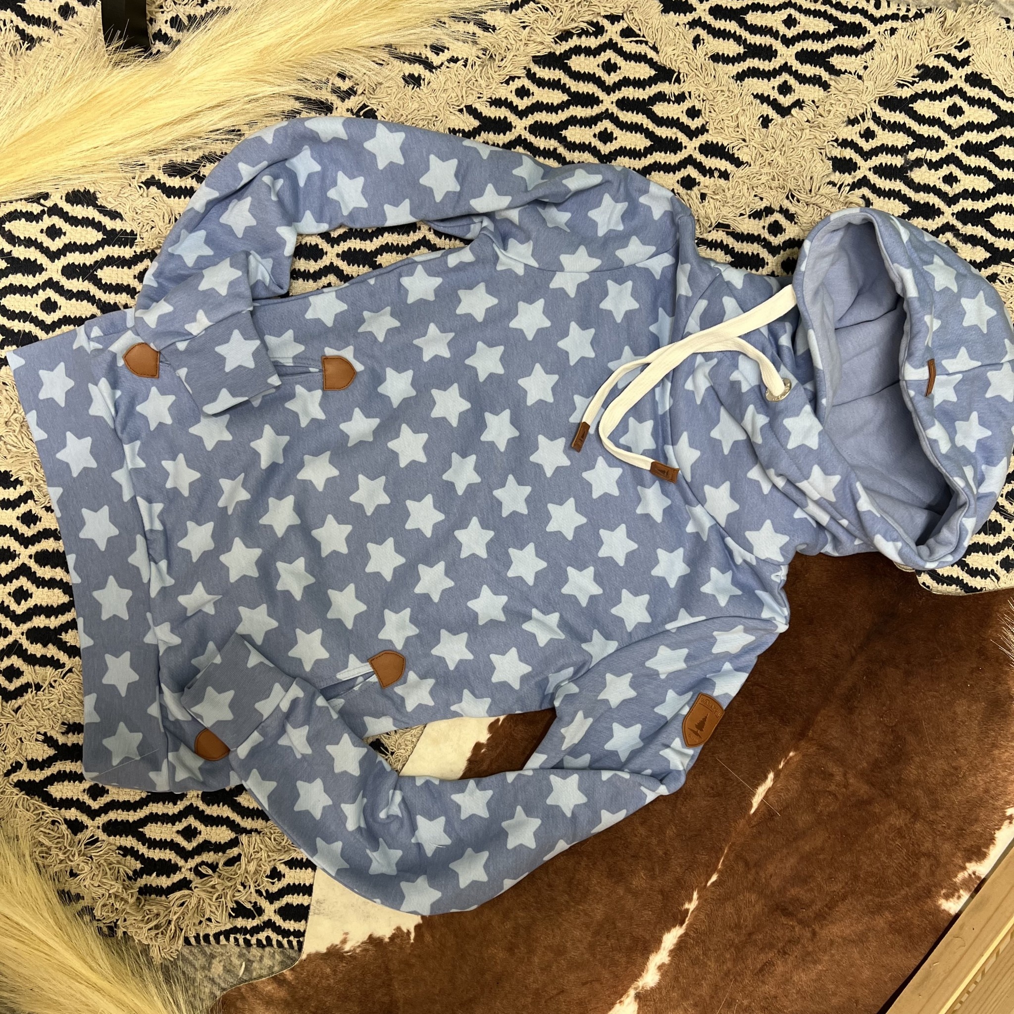 Cowl neck star hoodie sales