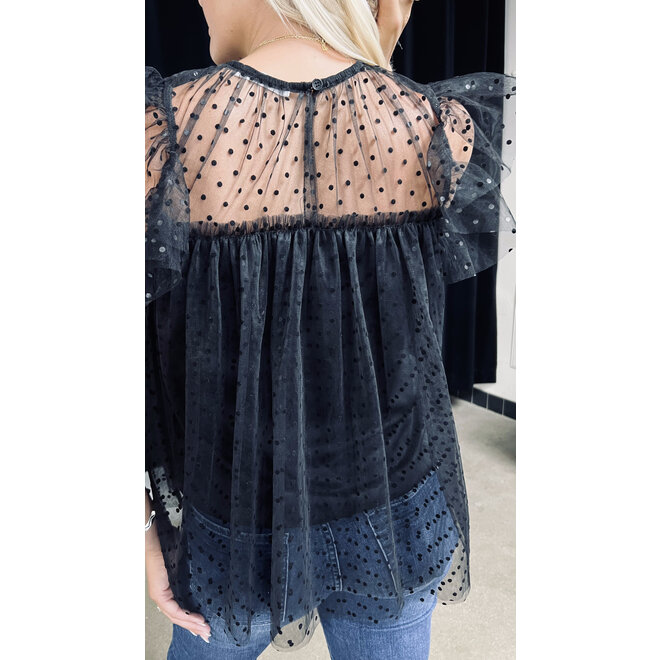 The Bella Rayna Tulle Dot Top