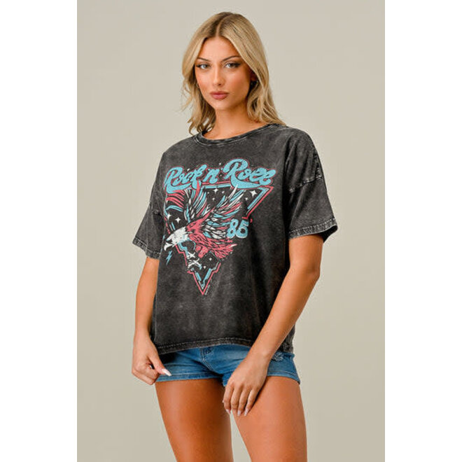 Rock N' Roll Concert Relaxed Fit Crop Tee