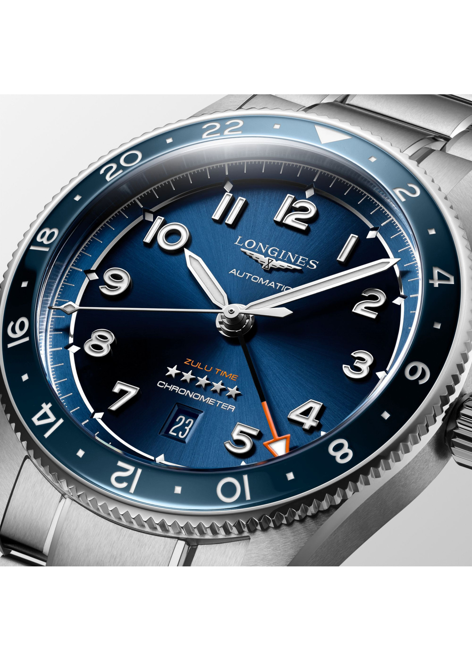 LONGINES L38124936 Longines Spirit Zulu Time Blue GMT
