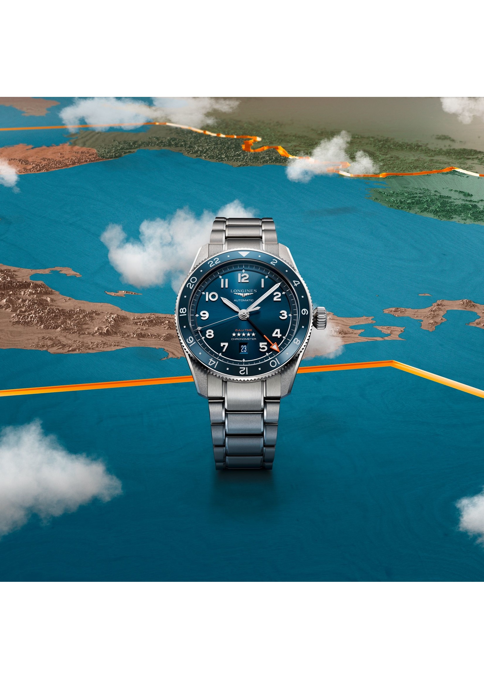 LONGINES L38124936 Longines Spirit Zulu Time Blue GMT
