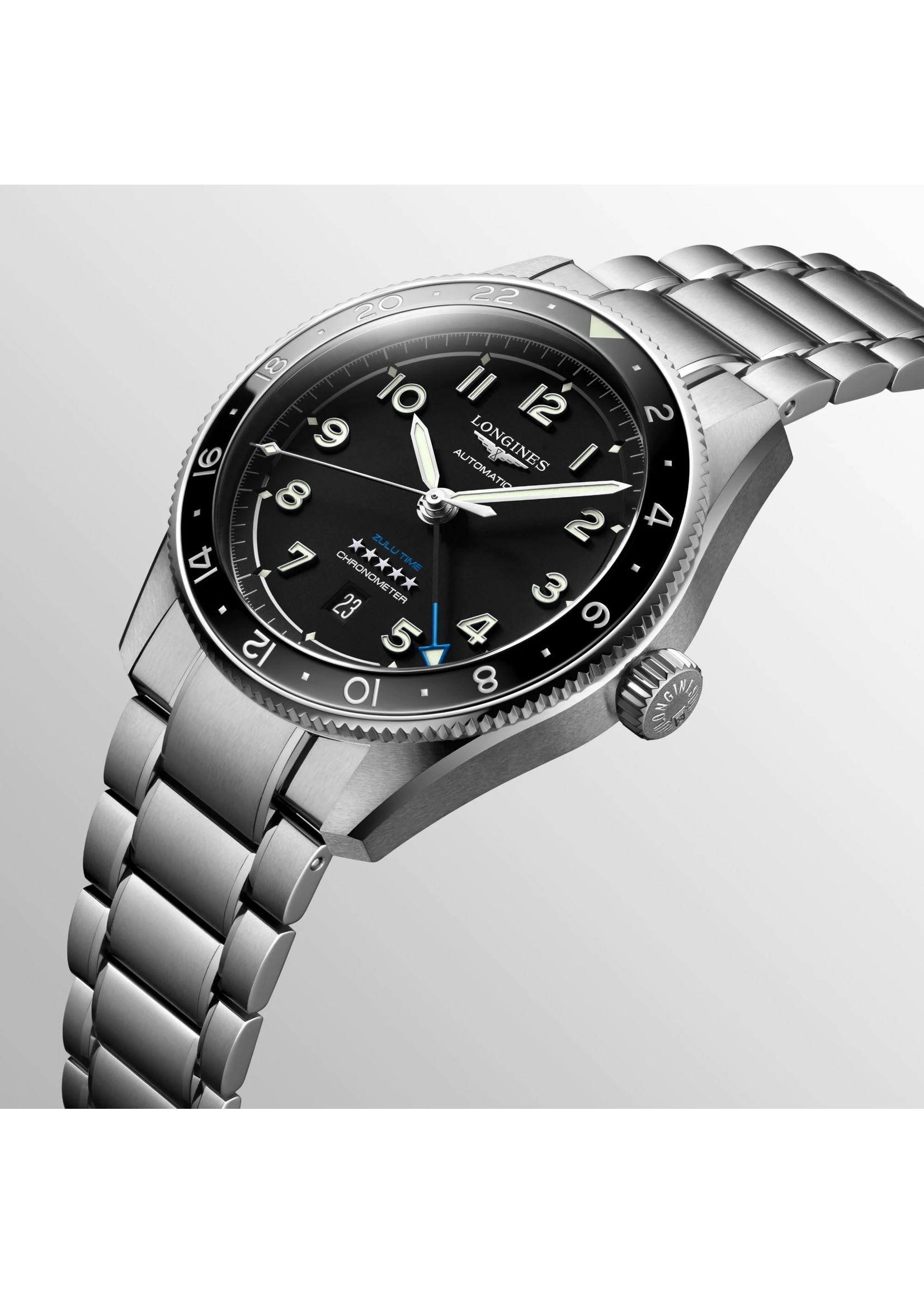 LONGINES L38124536 Longines Spirit Zulu Time Black GMT