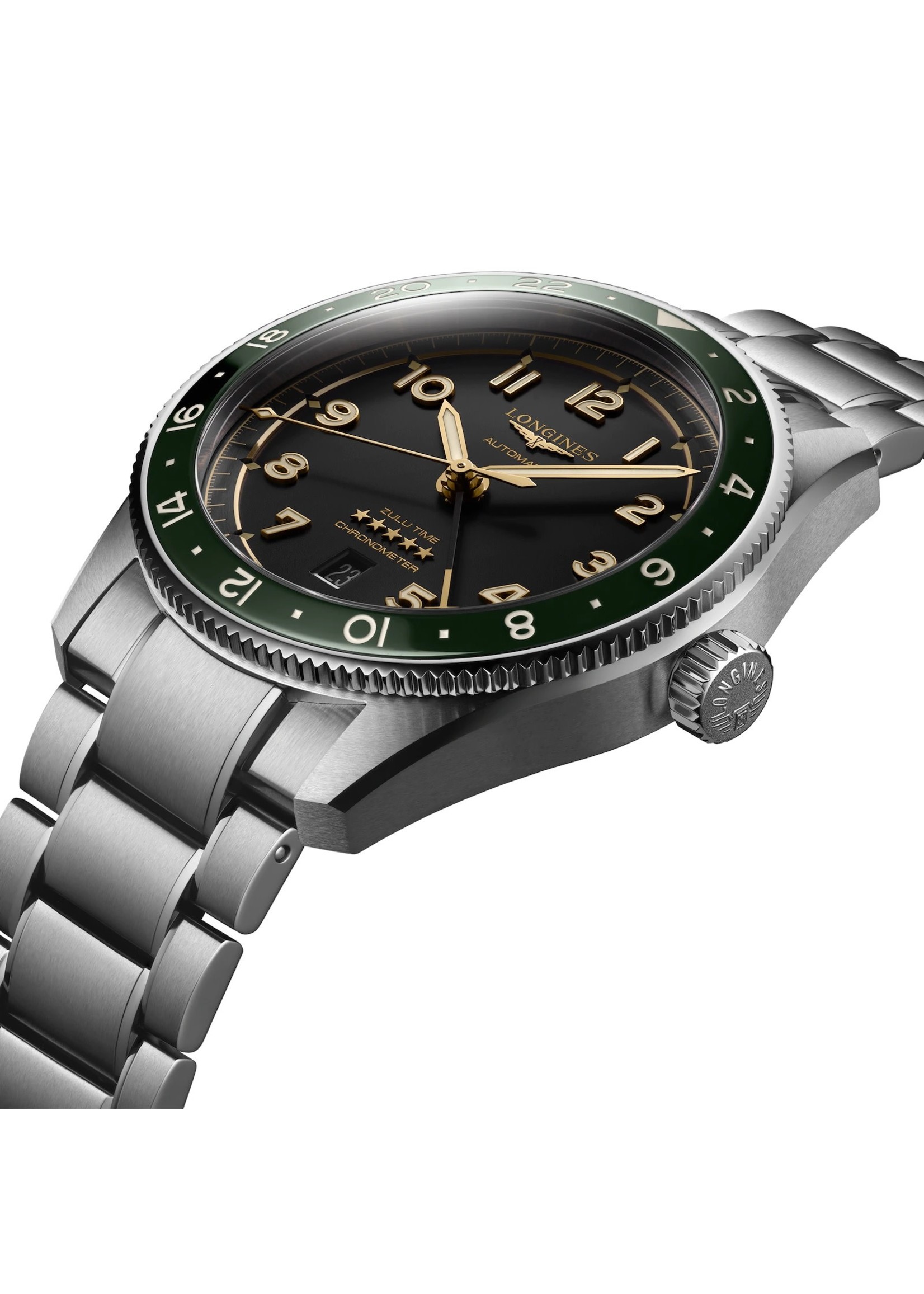 LONGINES L38124636 Longines Spirit Zulu Time GREEN