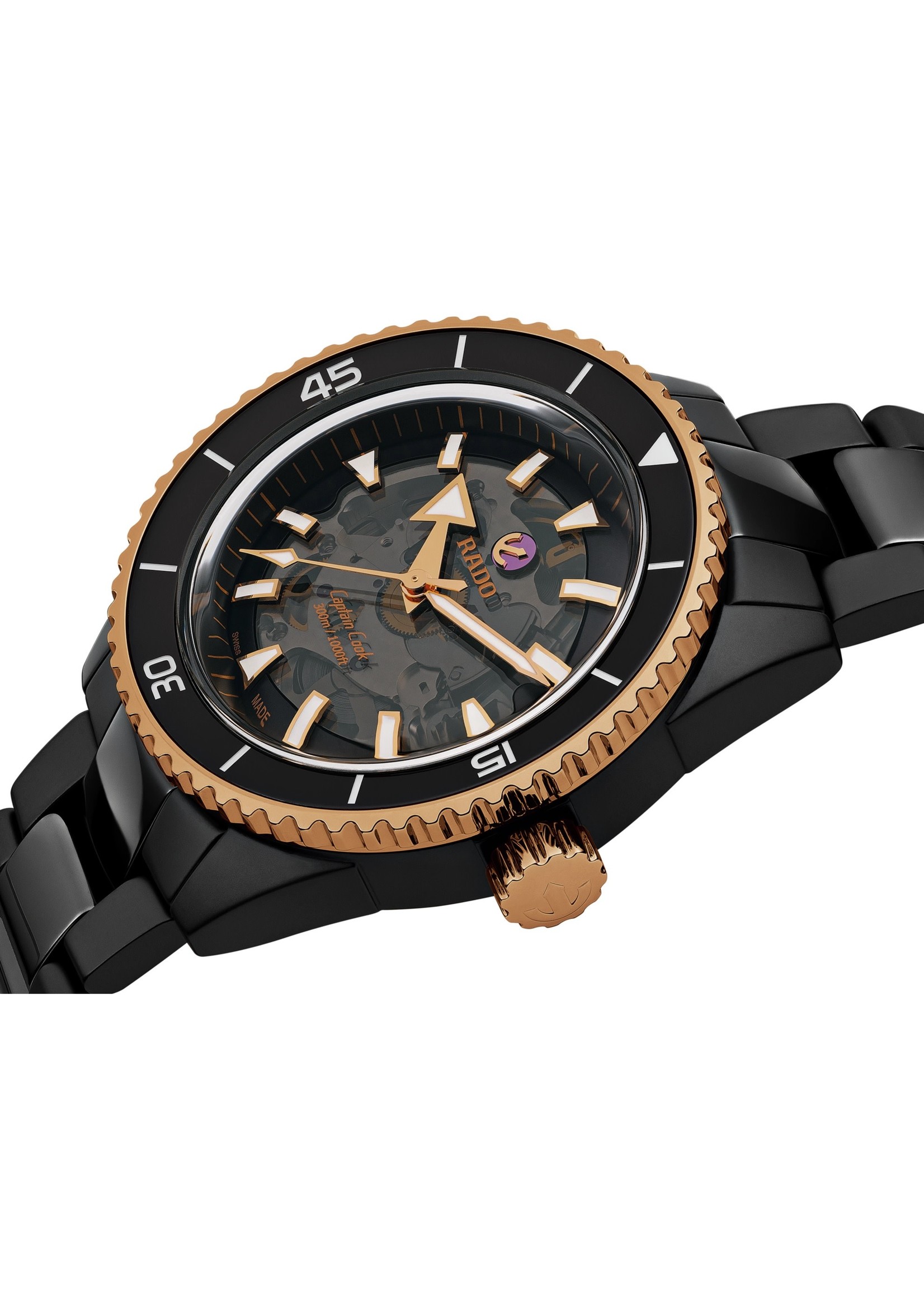 RADO R32127162 Captain Cook High-Tech Ceramic Black Rose Gold