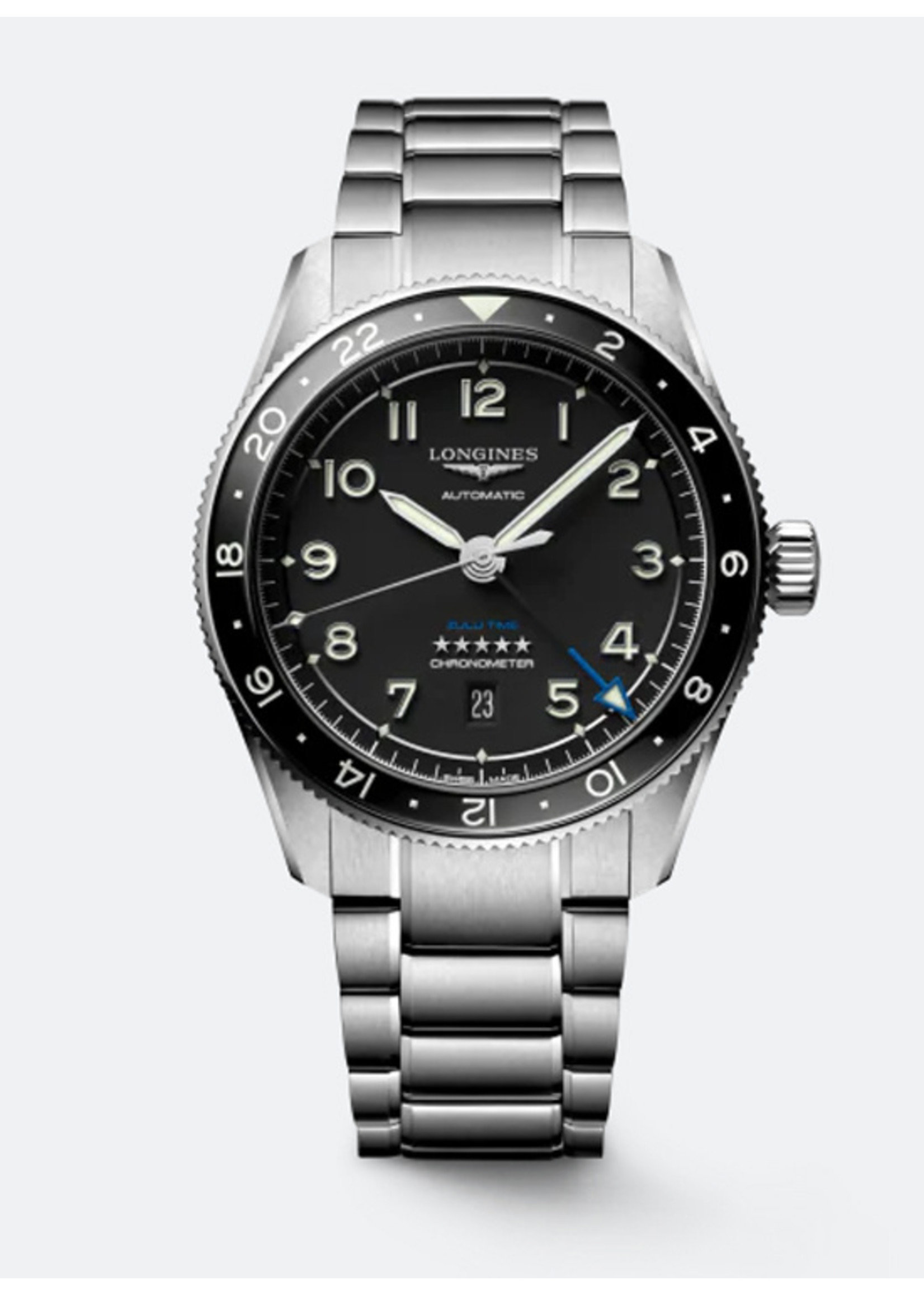 LONGINES L38124536 Longines Spirit Zulu Time Black GMT