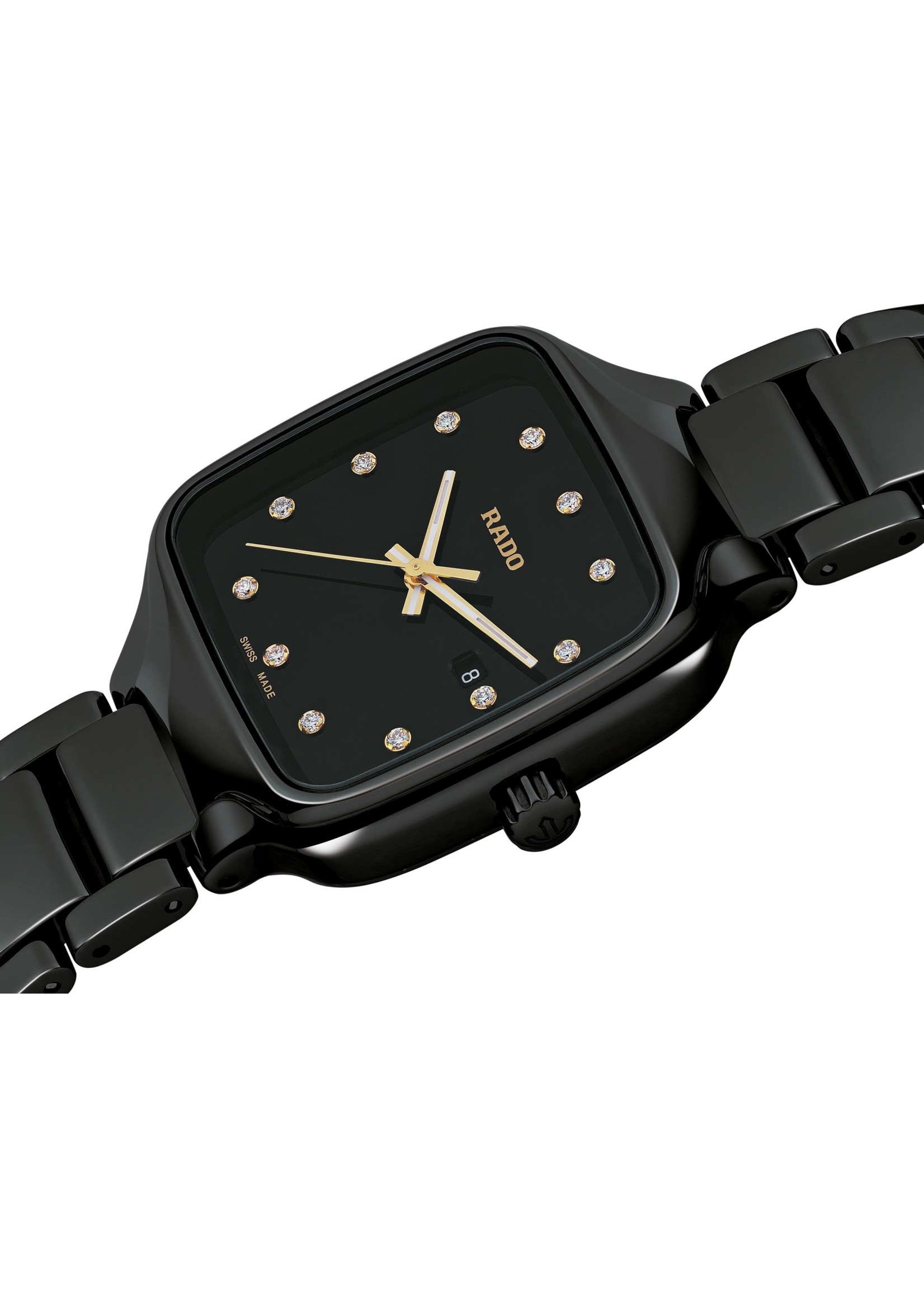 RADO R27080702 True Square Diamonds Black High-Tech Ceramic 29MM Quartz