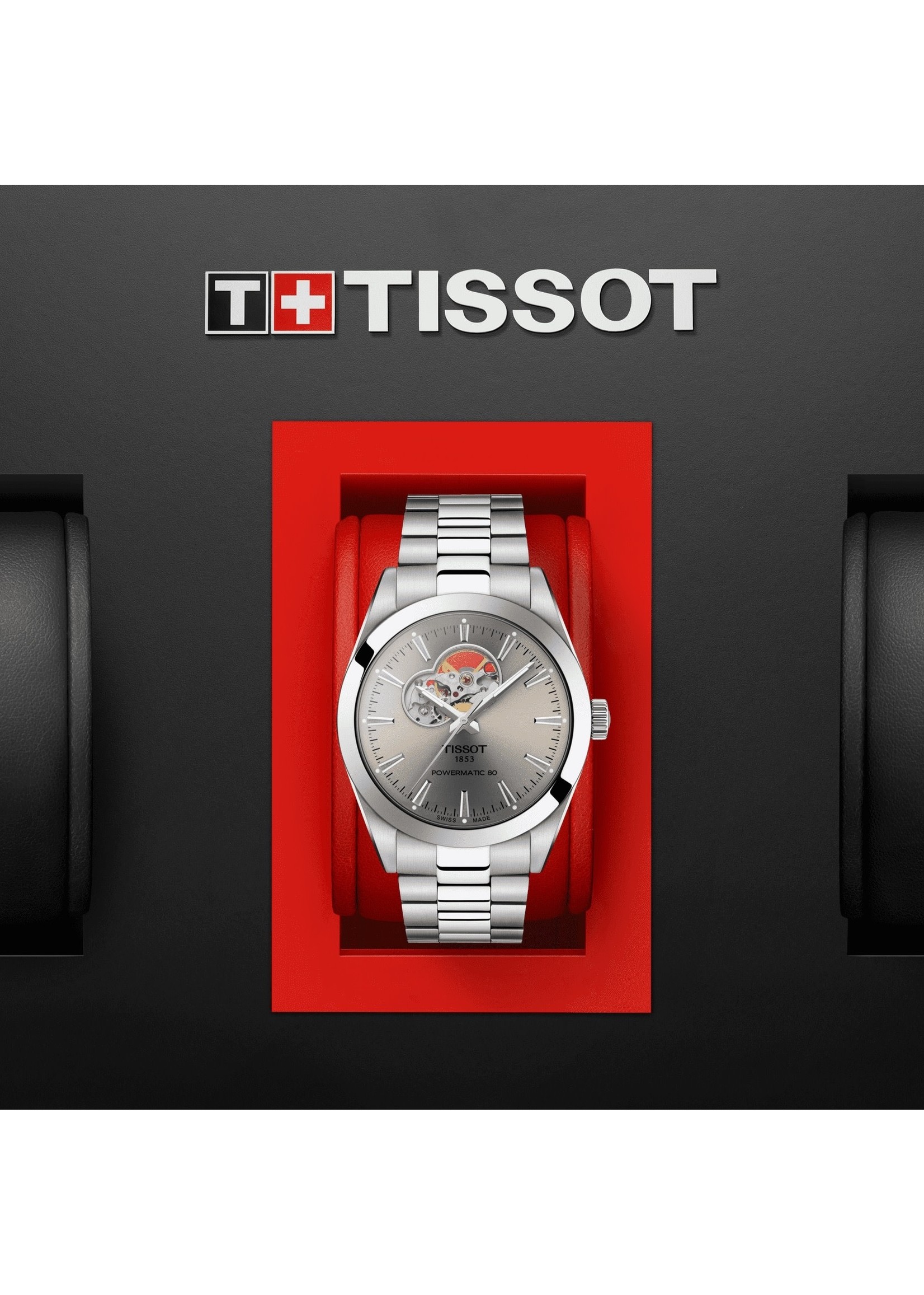 TISSOT T1274071108100 TISSOT GENTLEMAN POWERMATIC 80 OPEN HEART