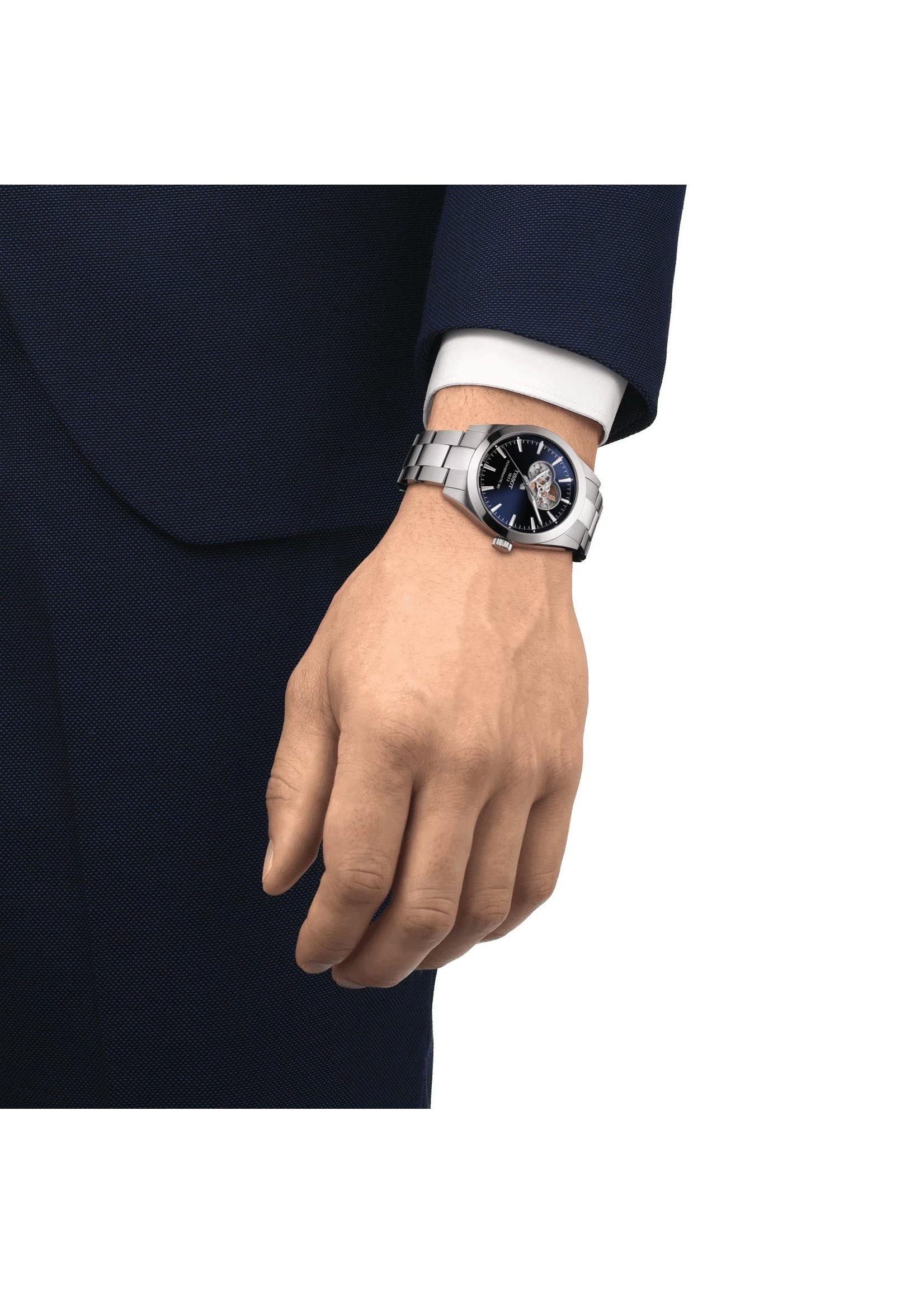 TISSOT T1274071104101 TISSOT GENTLEMAN POWERMATIC 80 OPEN HEART