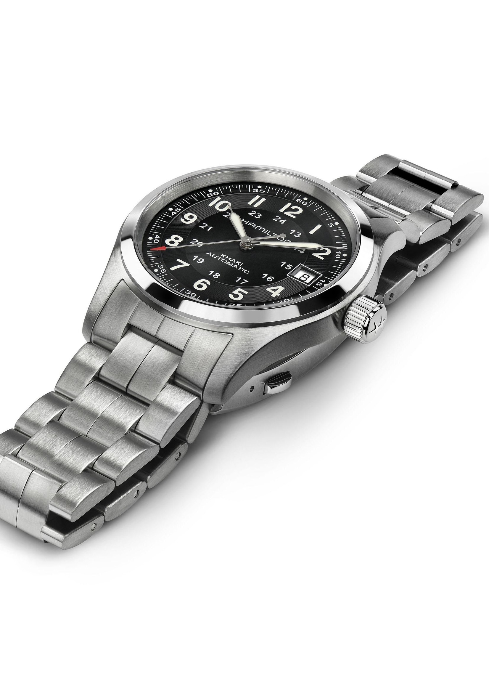 HAMILTON H70455133 Khaki Field Automatic Watch  Black Dial 38MM