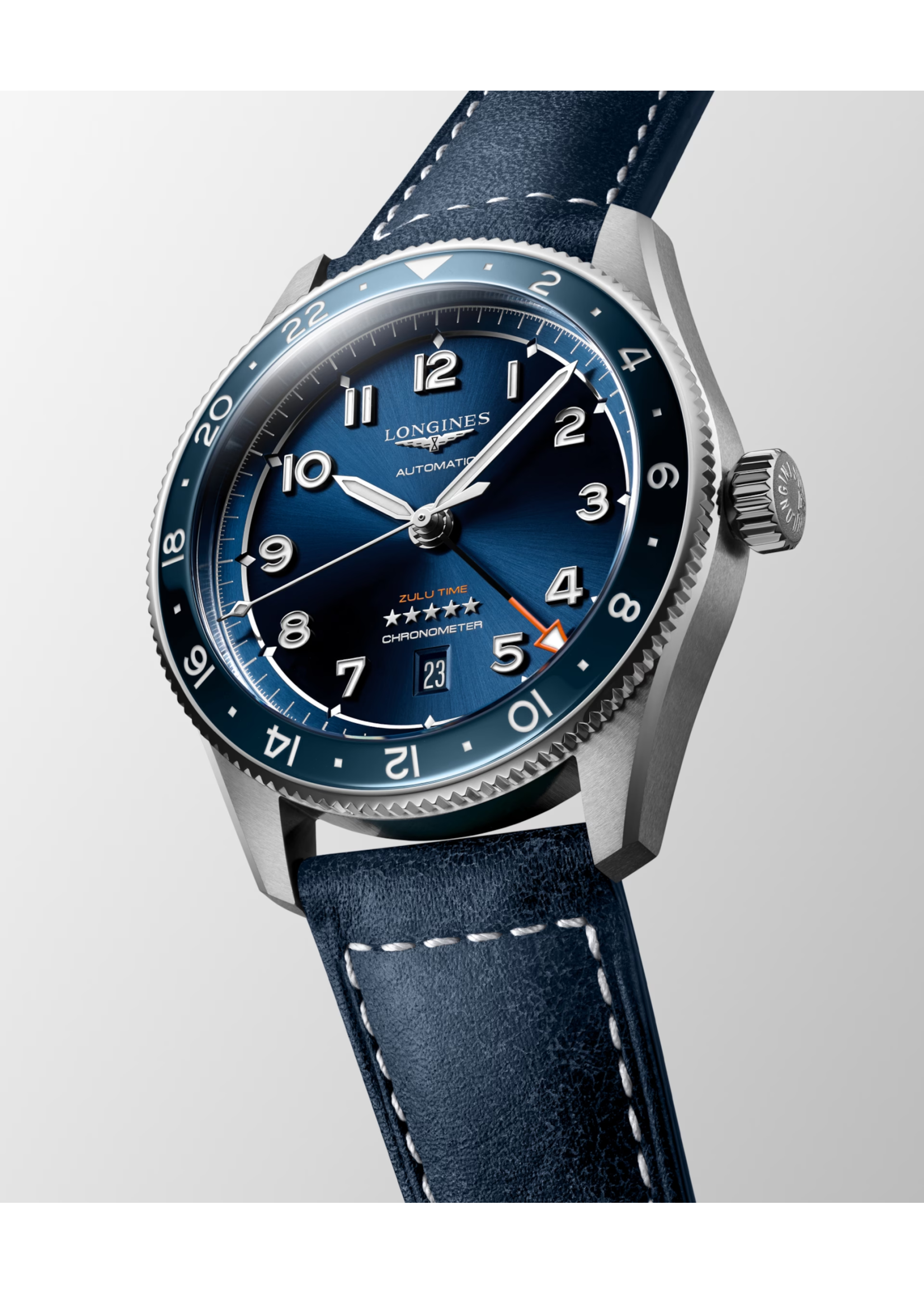 LONGINES L38124932 Longines Spirit Zulu Times Blue 42mm