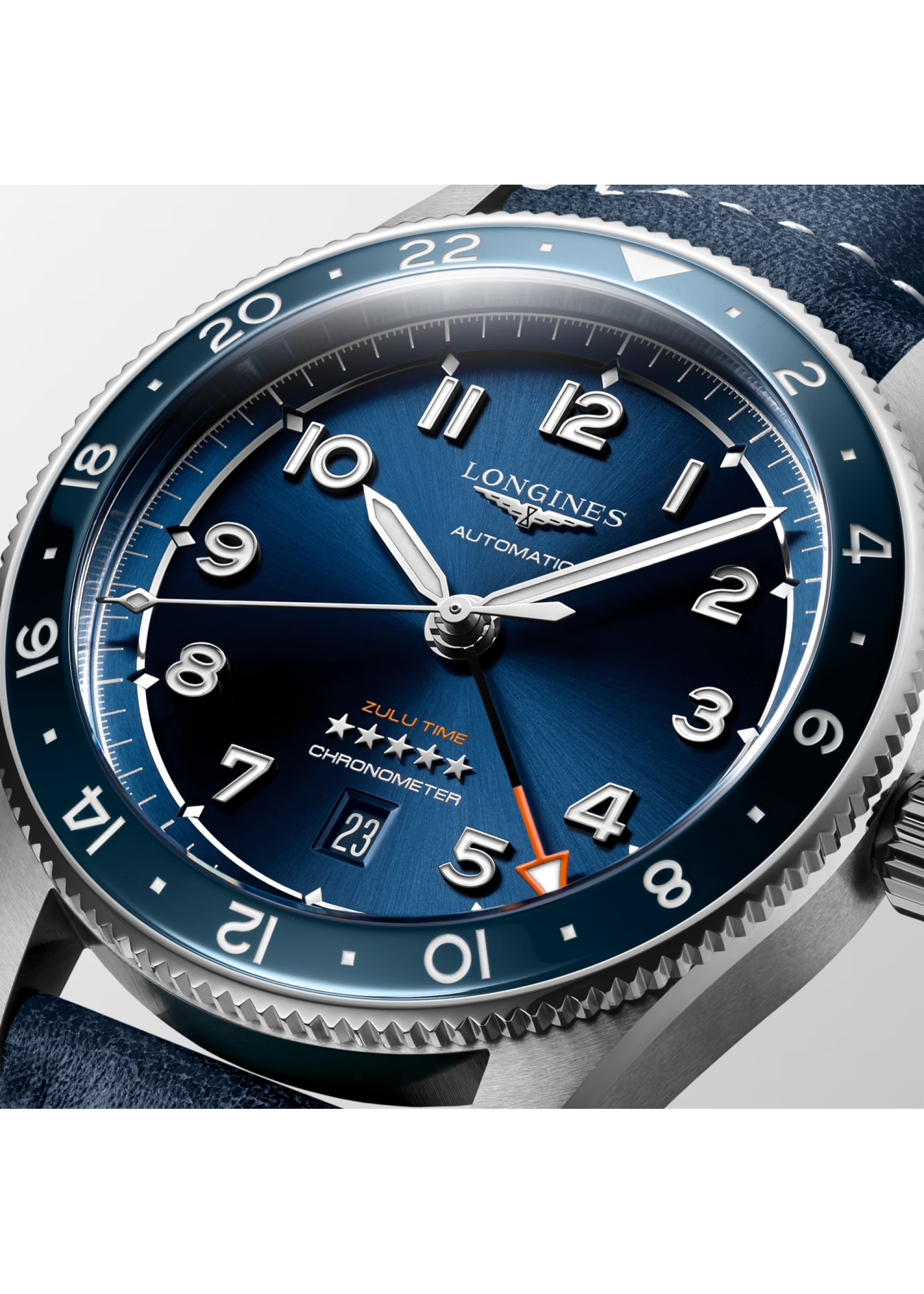 LONGINES L38124932 Longines Spirit Zulu Times Blue 42mm