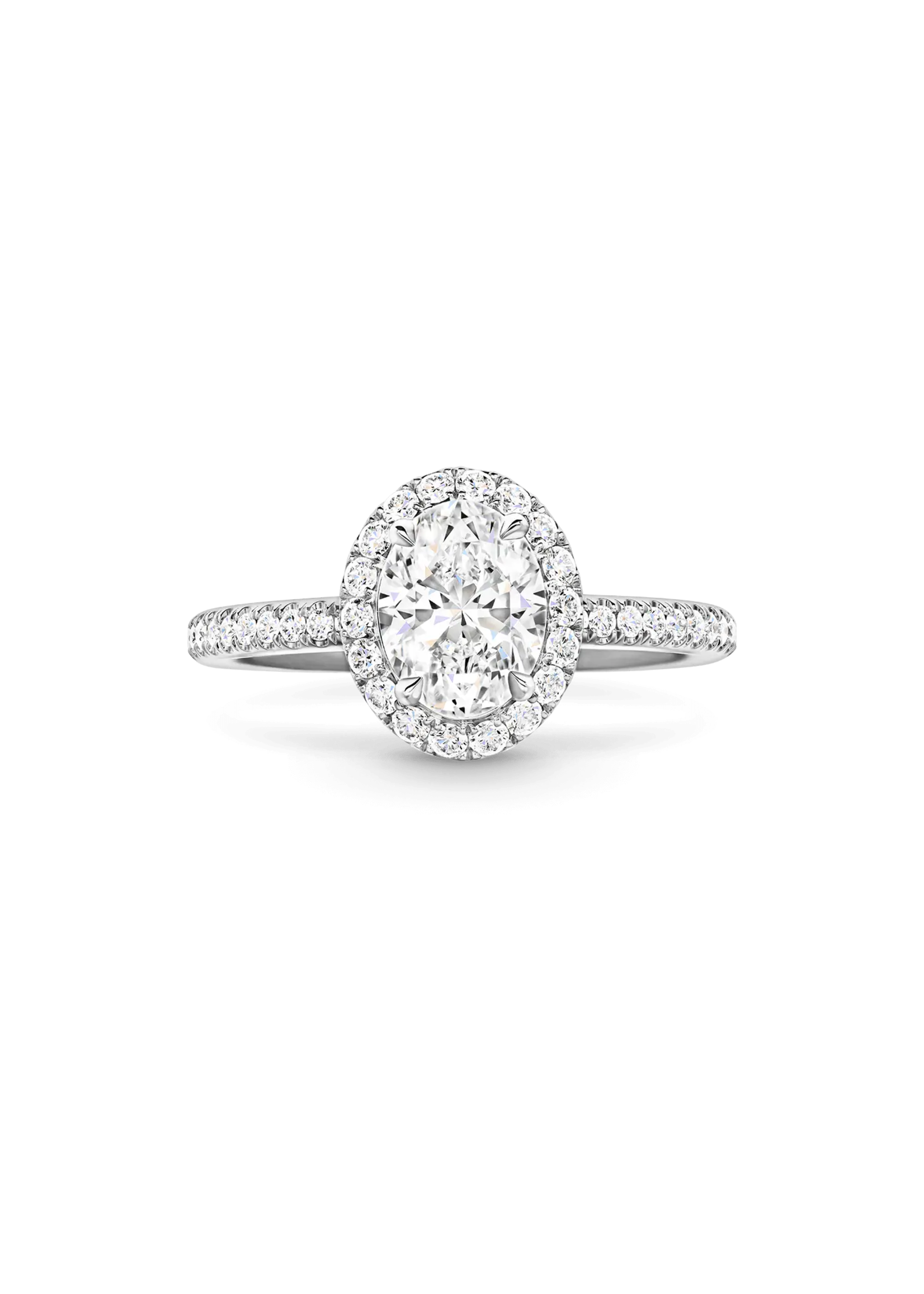 Oceans Hartelle Oval Cut Diamond Ring 18K White Gold  2.755CT