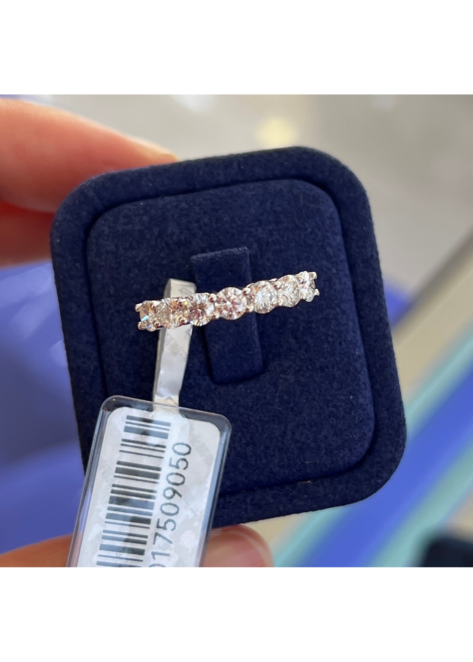 Lignée Round Cut Half Eternity Ring 14K White Gold 1.06CT