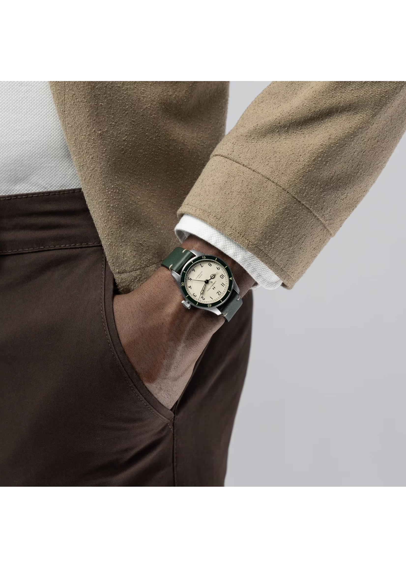 HAMILTON H76255810 New Khaki Aviation Pilot Pioneer 38mm