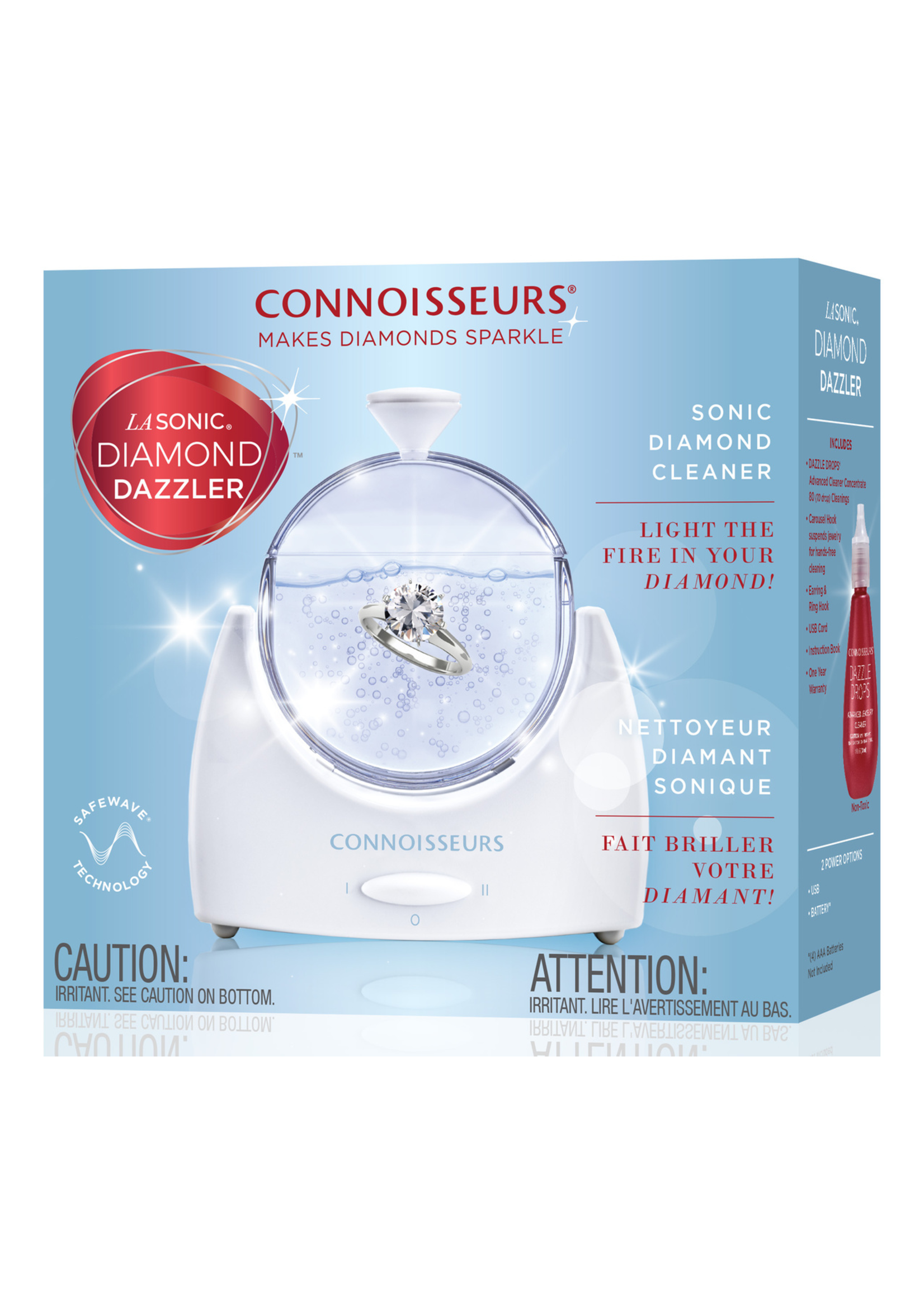 Connoisseurs Connoisseurs LaSonic Diamond Dazzler - Includes Sonic Ring Cleaner, Dazzle Drops Advanced Jewelry Cleaner Concentrate