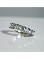 Oceans Lignée Emerald Cut Half Eternity Ring 14K White Gold 1.65 CT
