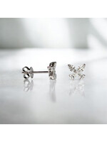 Oceans Giselle Butterfly Diamond Platinum Ear Studs