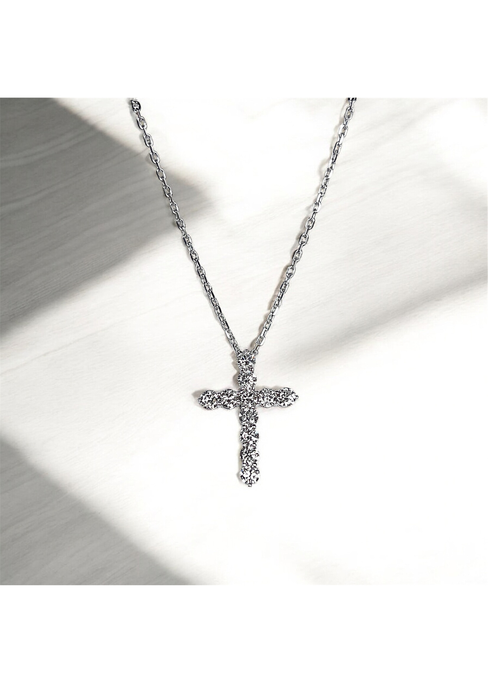 Oceans Eternal Grace Cross Diamond Necklace