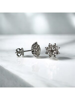 Oceans Snowflake Diamond Platinum Ear Studs