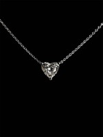 Oceans Eternal Heart-Shaped Diamond Pendant Platinum Necklace