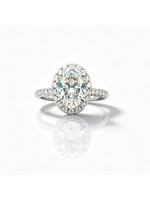 Oceans 18K White Gold Ring with 2.755 CT Oval-Cut Diamond