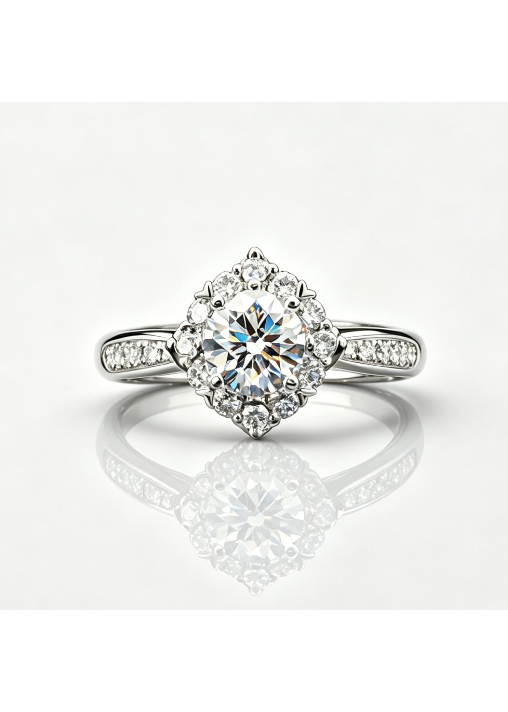 Oceans Galaxy Round Brilliant Cut Platinum Diamond Ring 0.801CTW